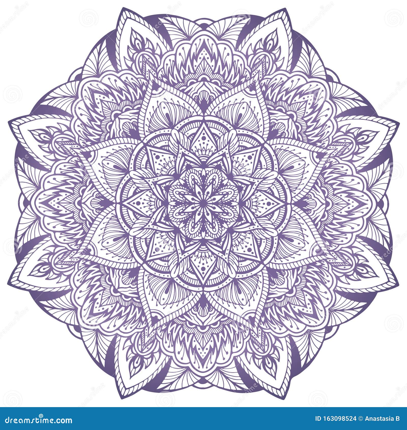 Vector Boho Mandala. Yoga Template. Round Gradient Mandala ...