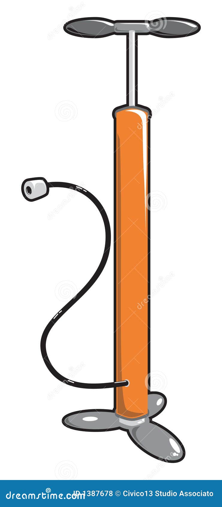 Vector a Bomba De Ar Alaranjada Da Bicicleta Ilustração do Vetor