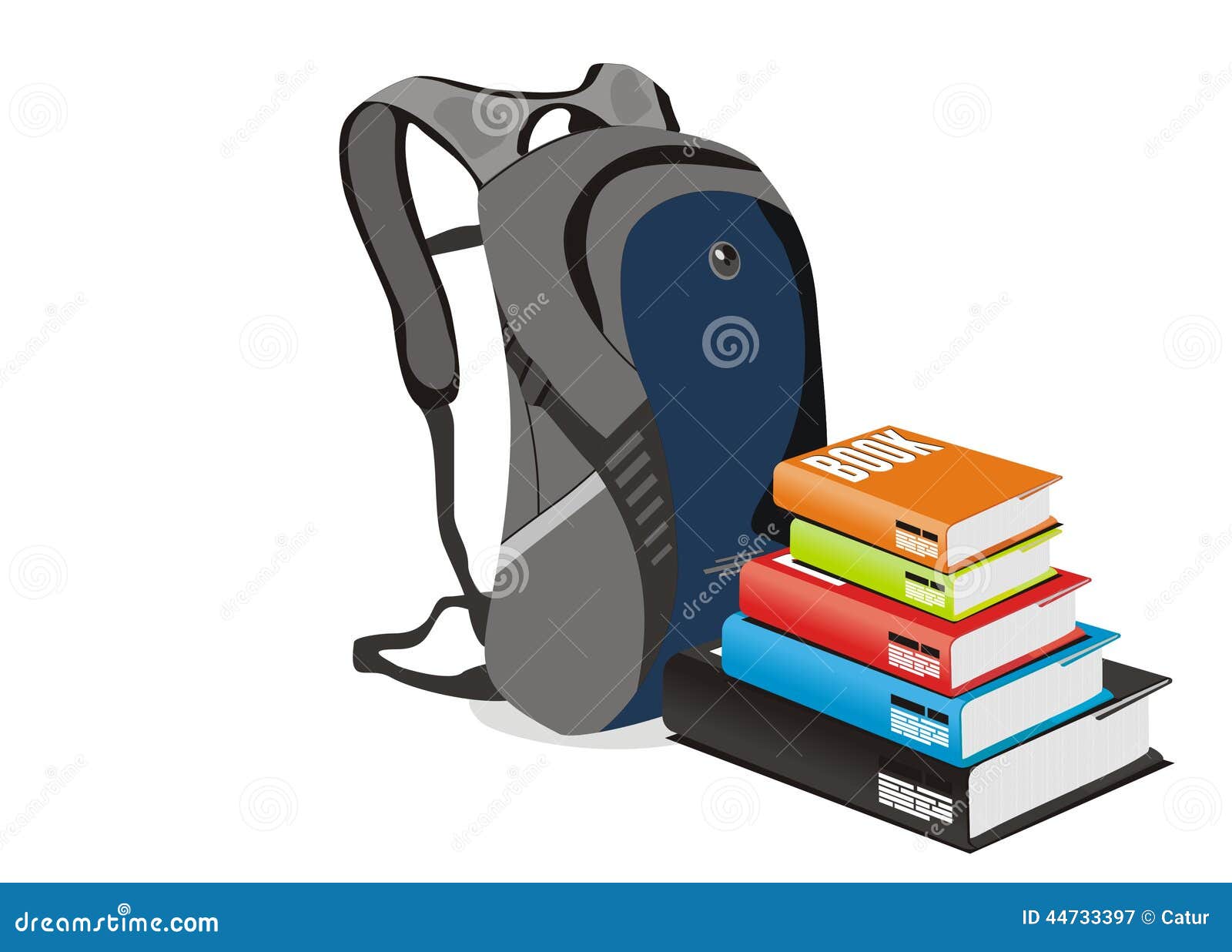 School bag with books Stock Vector by ©clairev 3569447