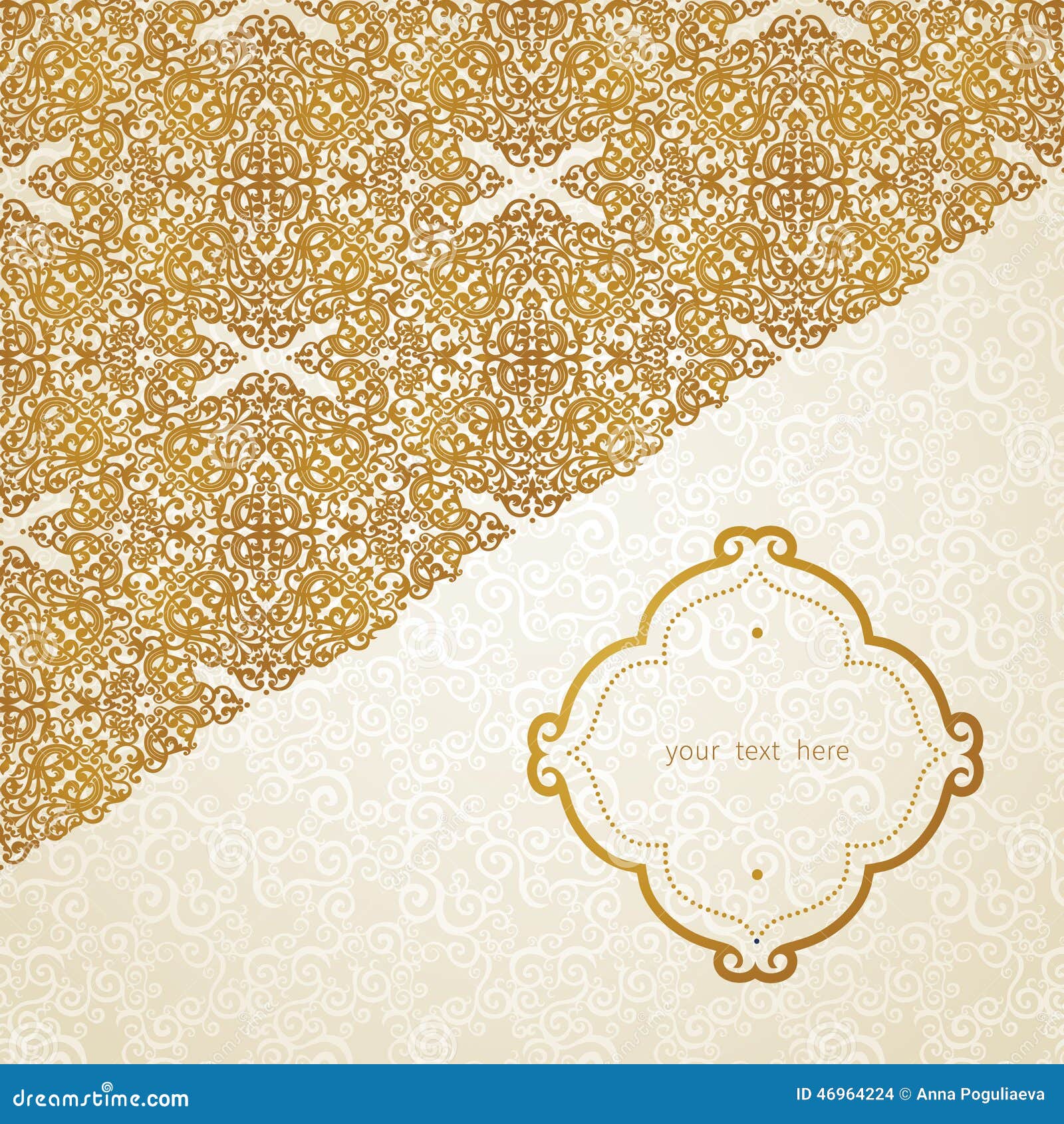Download Vector Border In Eastern Style. Stock Illustration ...