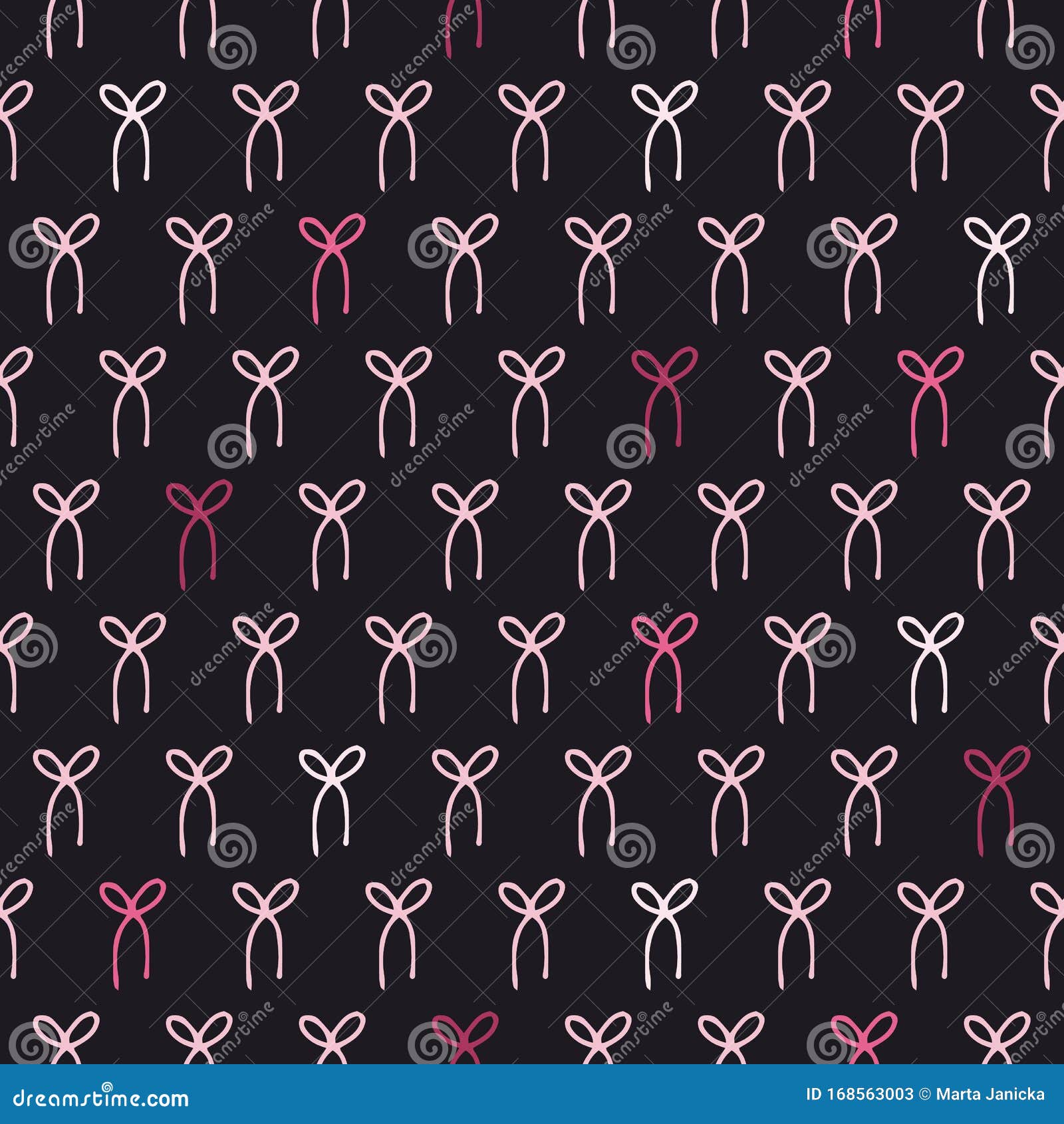 Vector Bow Pattern in Pink and Black Stock Vector - Illustration of