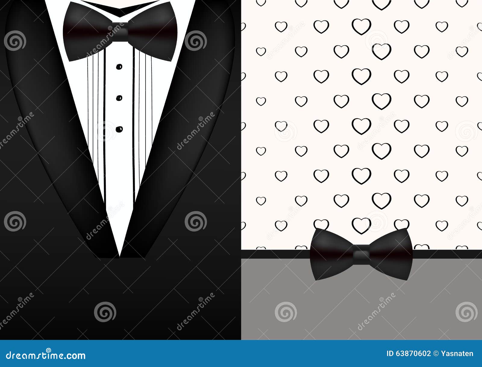 vector bow tie tuxedo invitation design template stock vector
