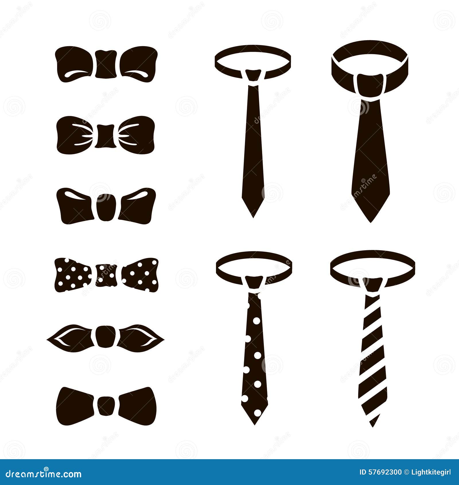 Vector Bow Ties Icon Set On White Background Stock Vector ...