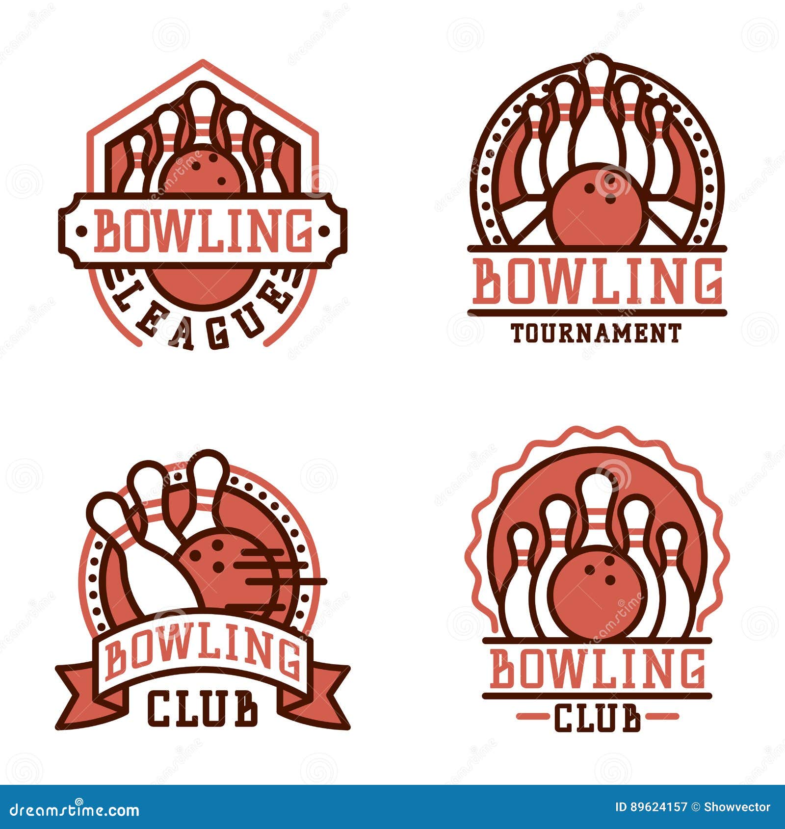 Vector Bowling Emblem and Design Element Logotype Template Badge Item ...