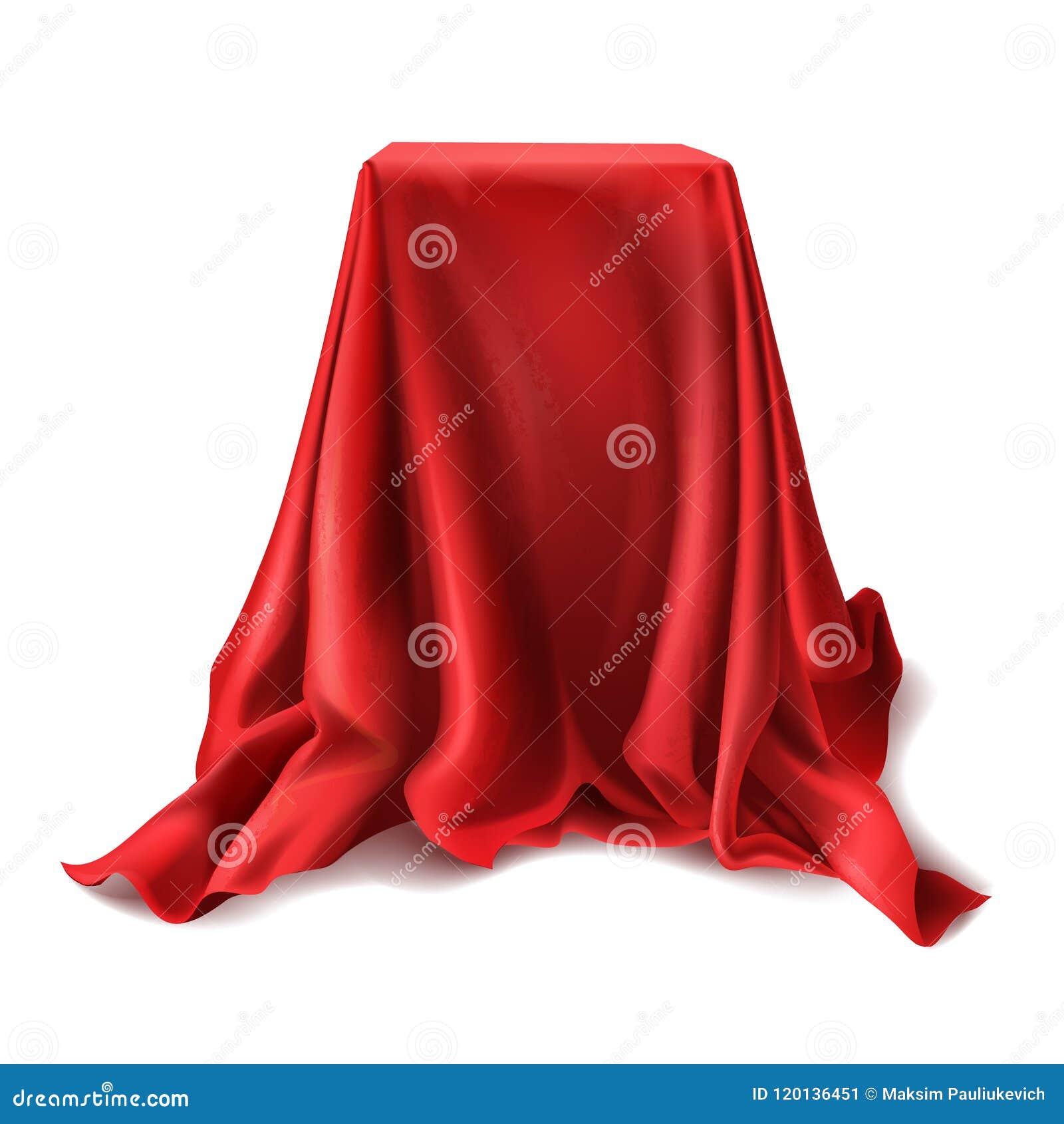 Vector Box Covered with Red Silk Cloth Stock Vector - Illustration of ...