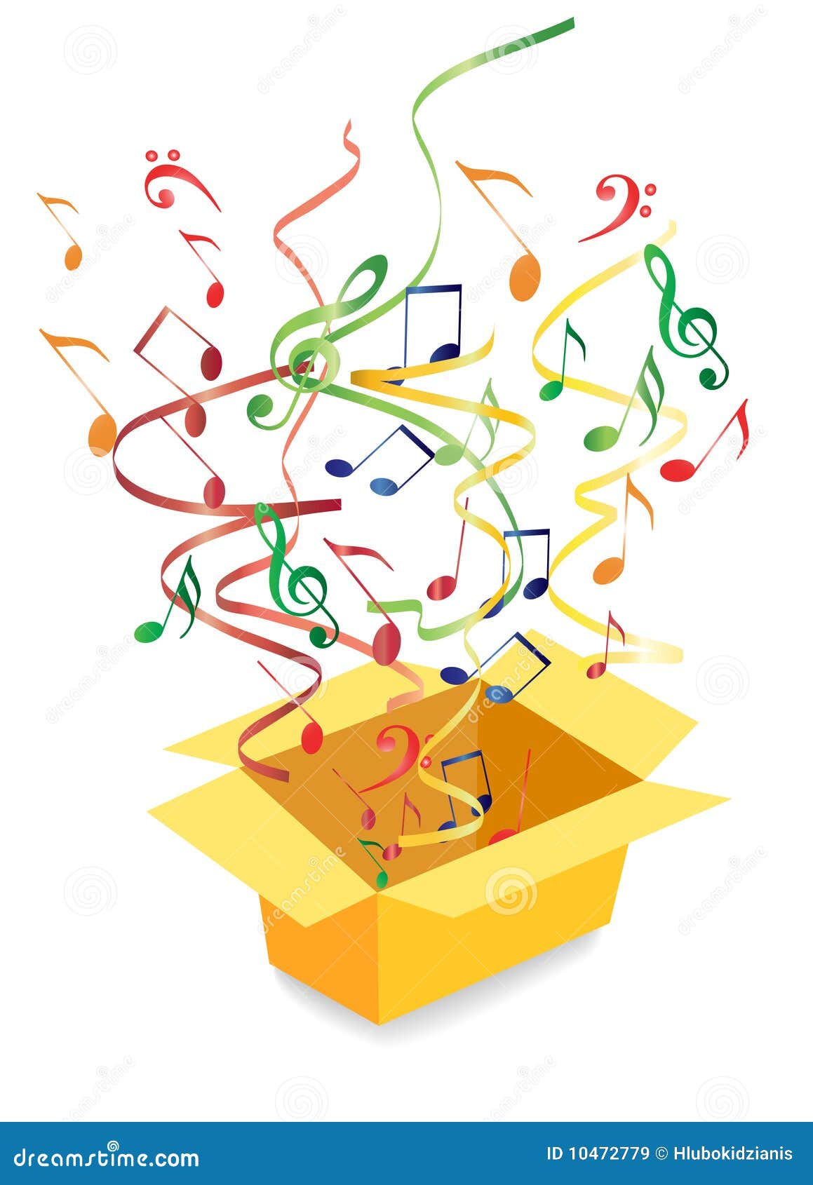 Vector box with notes stock vector. Illustration of bright 10472779