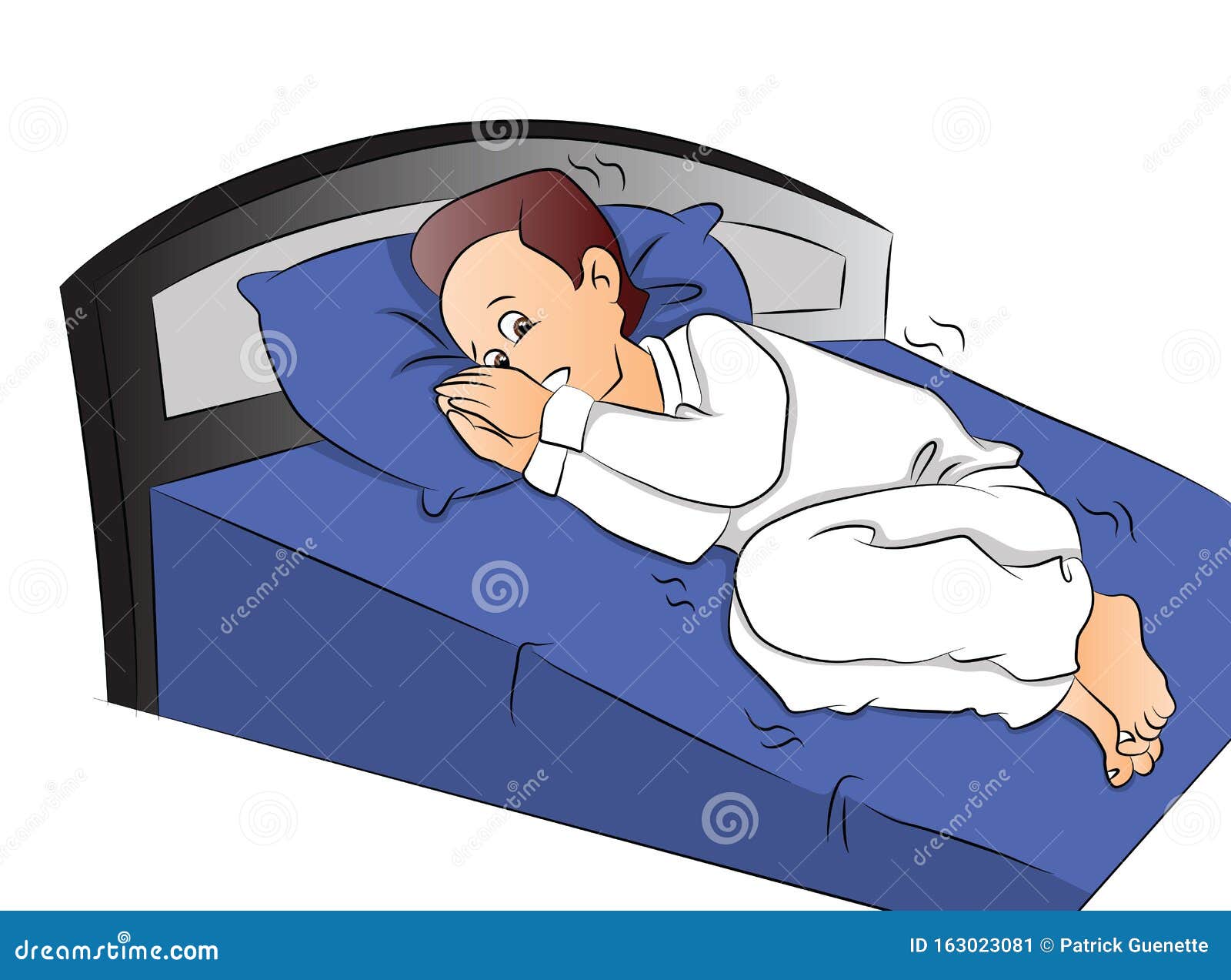 Vector of Boy Afraid To Sleep Stock Vector - Illustration of person ...