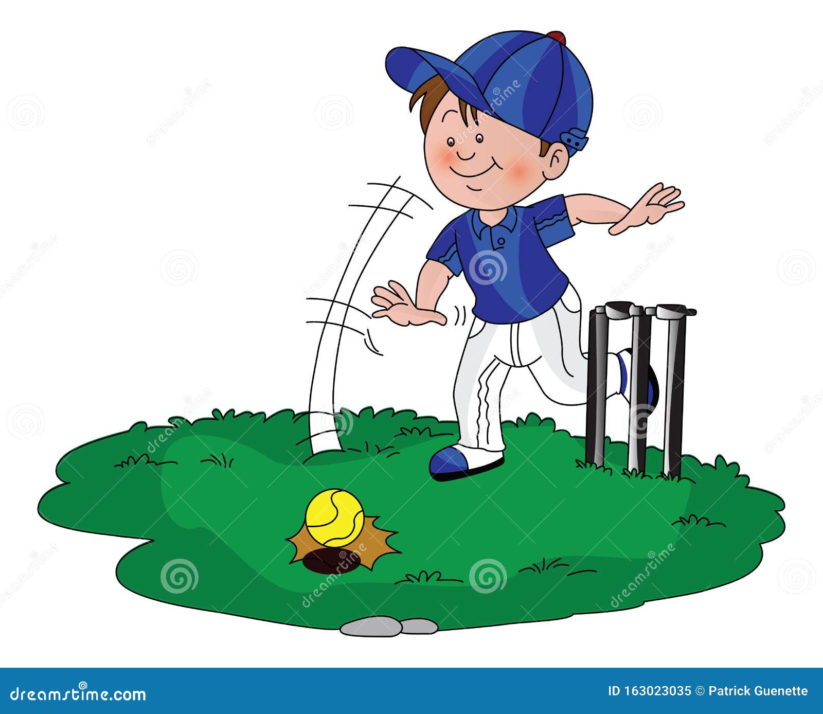 Vector of Boy Playing Cricket Stock Vector Illustration of ground