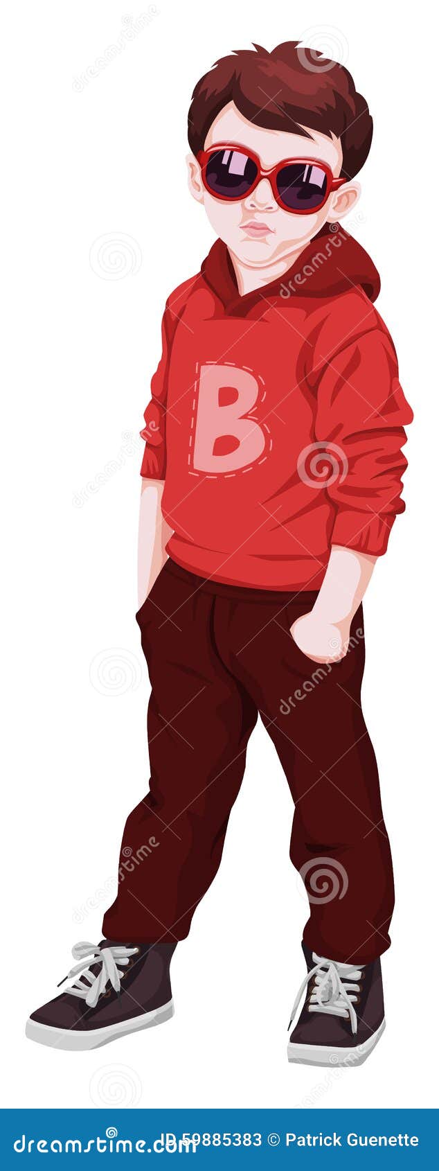 Vector of Boy Wearing Sunglasses. Stock Vector Illustration of funky