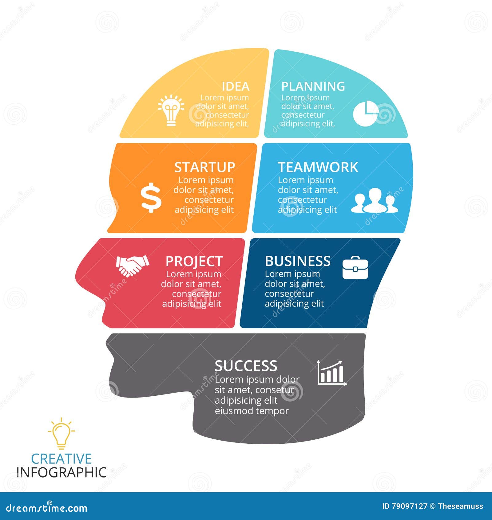 Vector Brain Infographic  Template For Human Head Diagram