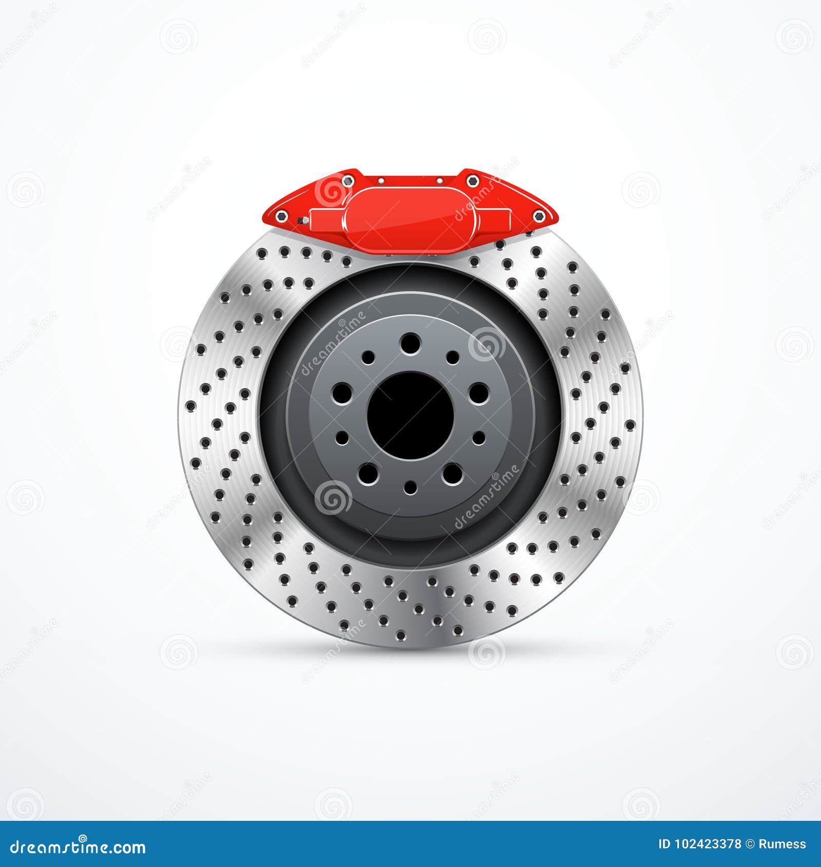 Vector Brake Disc with Caliper. Car Brakes Stock Vector Illustration