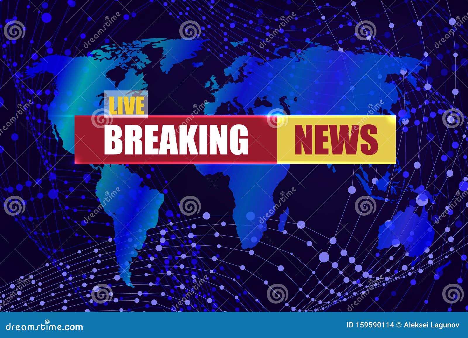 Vector Breaking News Live Background, Blue Abstract Geometric Shapes and  World Map. Stock Vector - Illustration of global, blue: 159590114