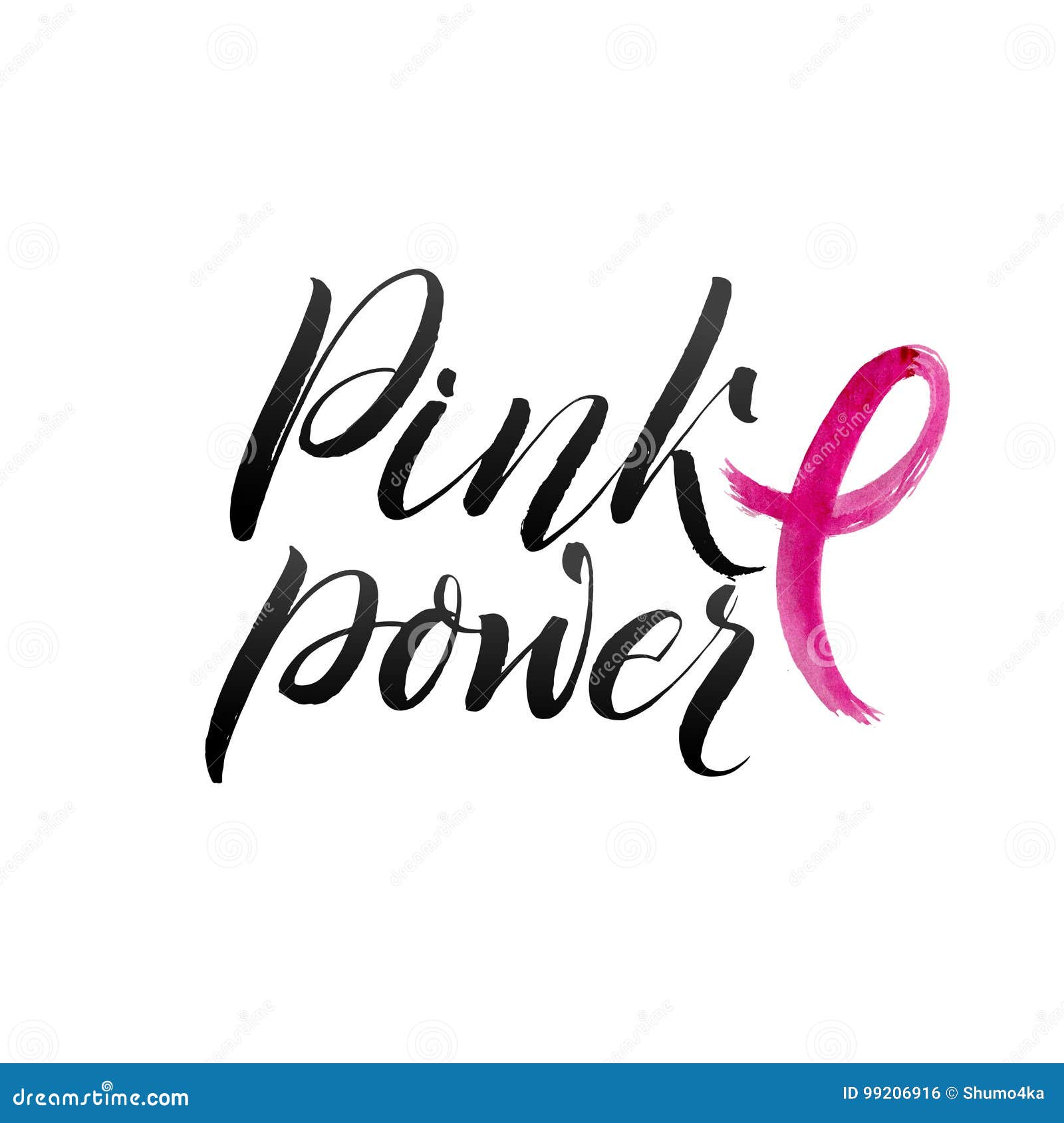 Vector Breast Cancer Awareness Calligraphy Poster Design. Stroke Pink ...