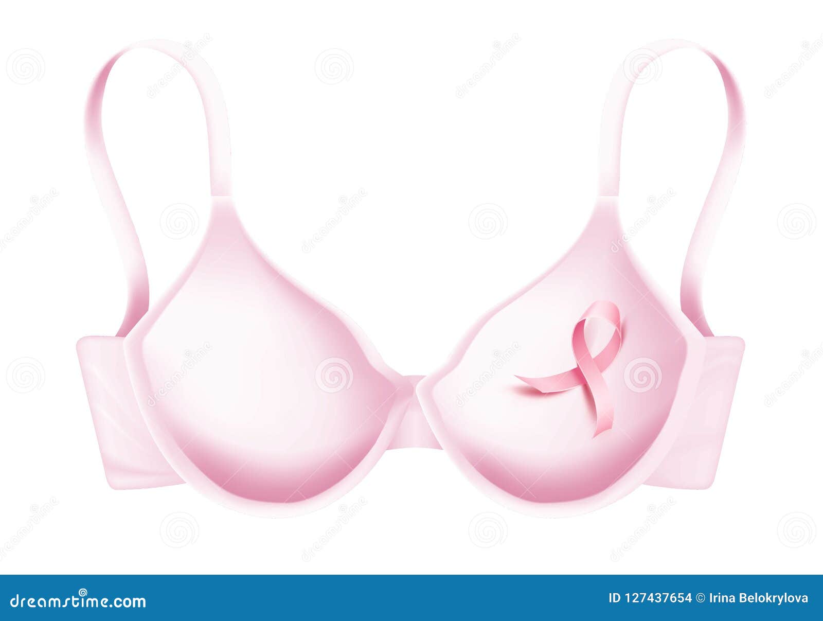 Breast cancer awareness pink card. Vector illustration. For poster, flyer  or banner. Breast Cancer Awareness Ribbon on Bra. Pink brassiere. Breast  Cancer Awareness design. Stock Vector