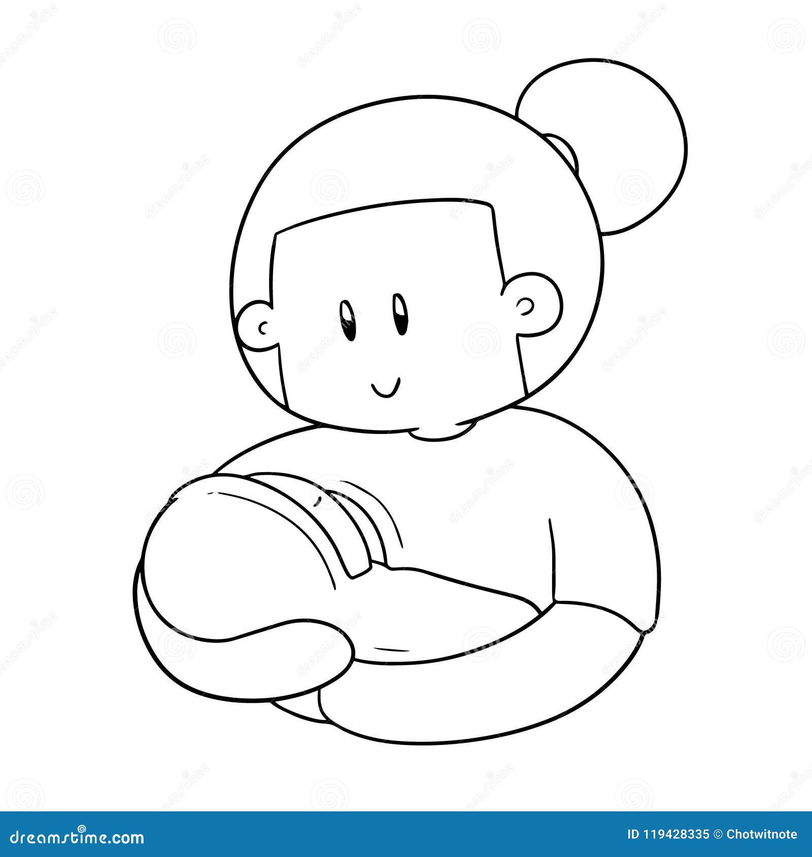 Vector of Breast Feeding Mother and Baby Stock Vector - Illustration of