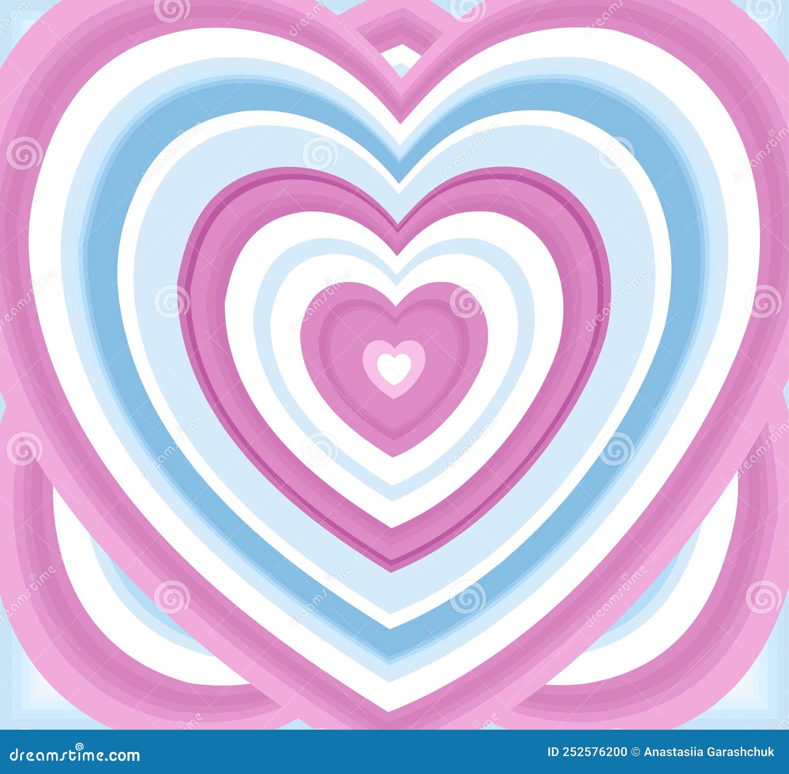 Vector Bright Illustration of Abstract Heart. White, Pink and Blue