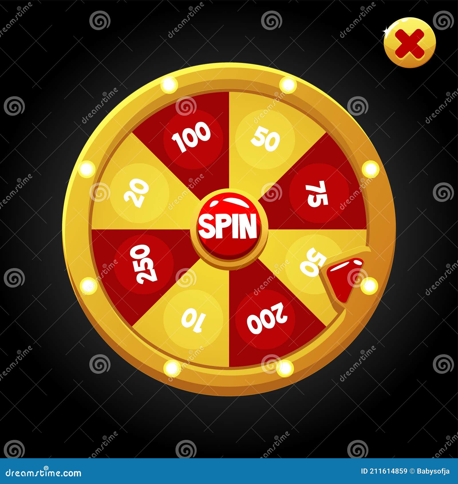 Spin Wheel Cartoon Vector 22542943