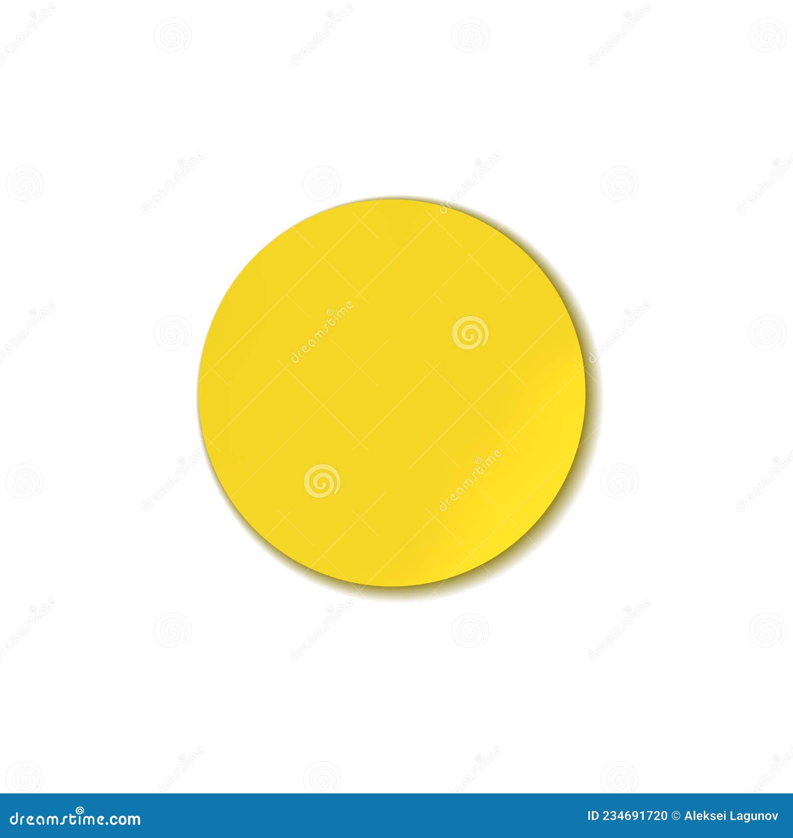 Vector Bright Yellow Circle Sticker Isolated on White Background, Design Element. Stock Vector