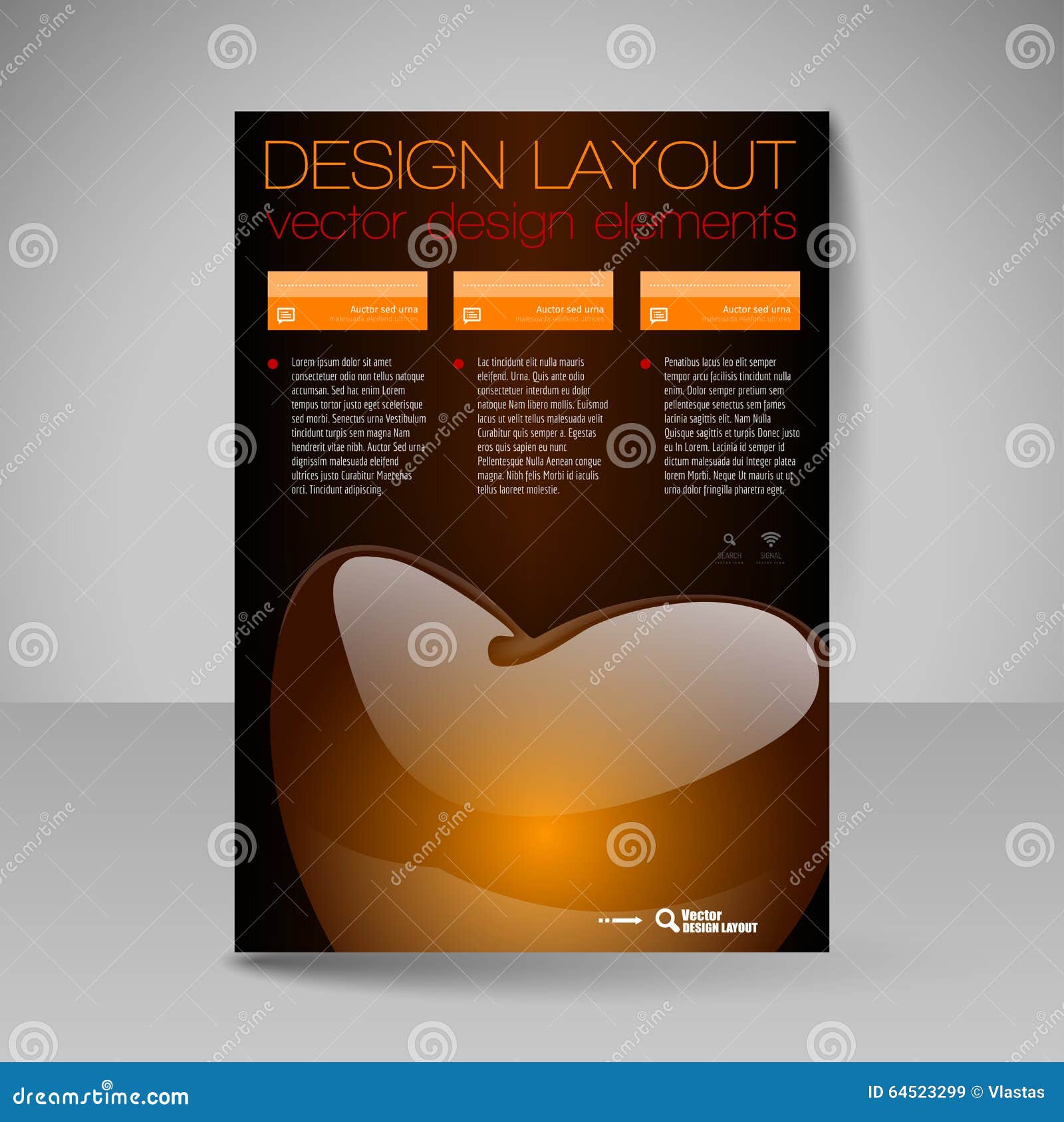  brochure  template with valentine's heart.