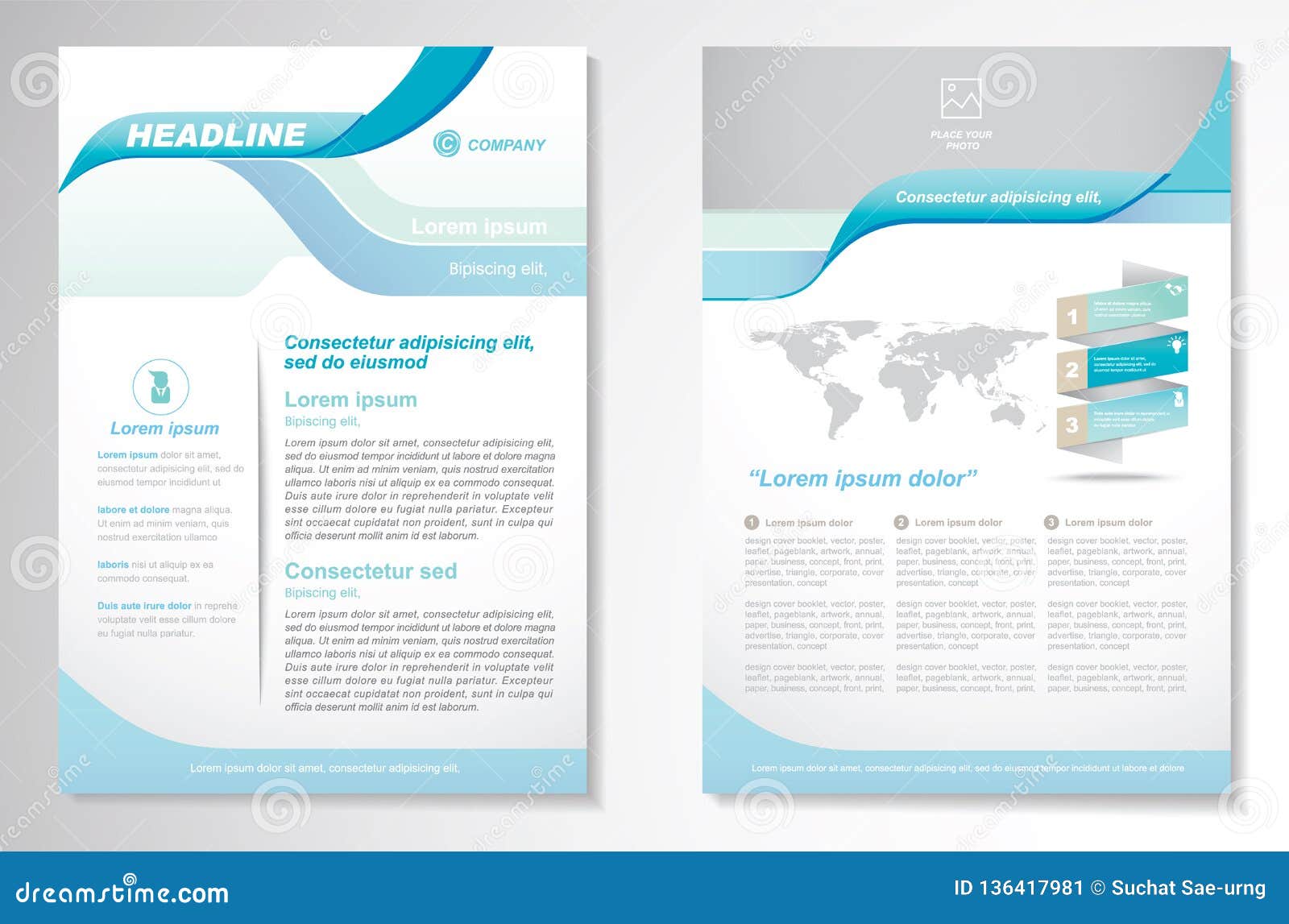 Vector Brochure Flyer Design Layout Template Size Front Page And Back Page Infographics Easy To Use And Edit Stock Illustration Illustration Of Design Company