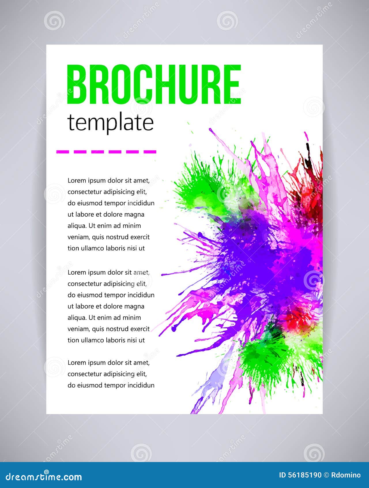 vector brochure and flyer poster template with abstract paint green paint flyer
