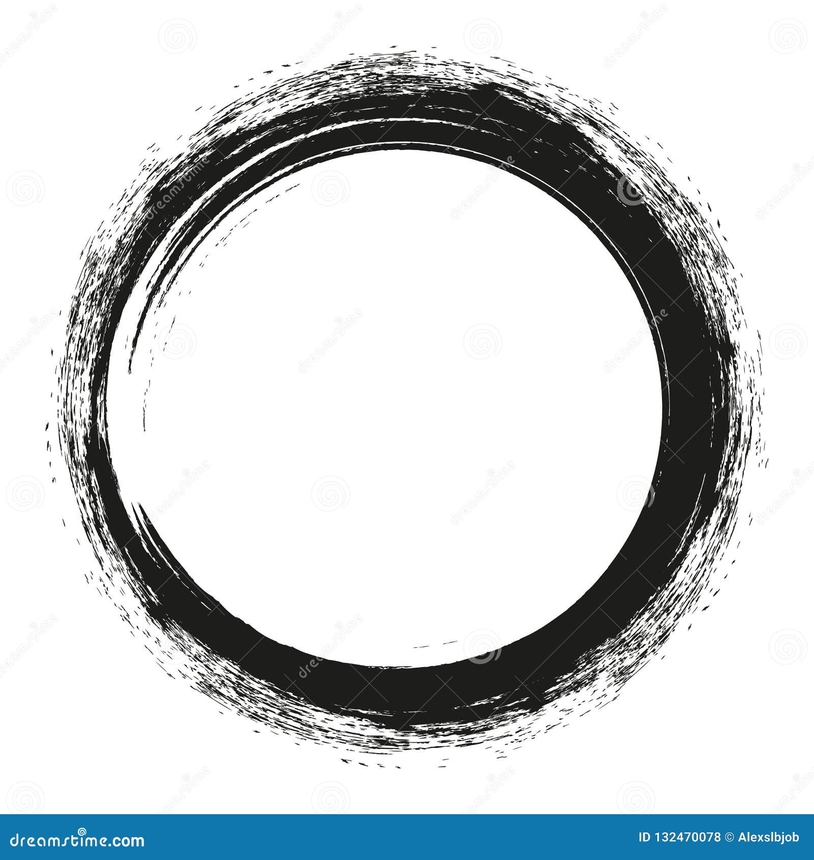 Vector Brush Strokes Circles of Paint on White Background. Ink Hand Drawn  Paint Brush Circle Stock Vector - Illustration of enso, paint: 132470078