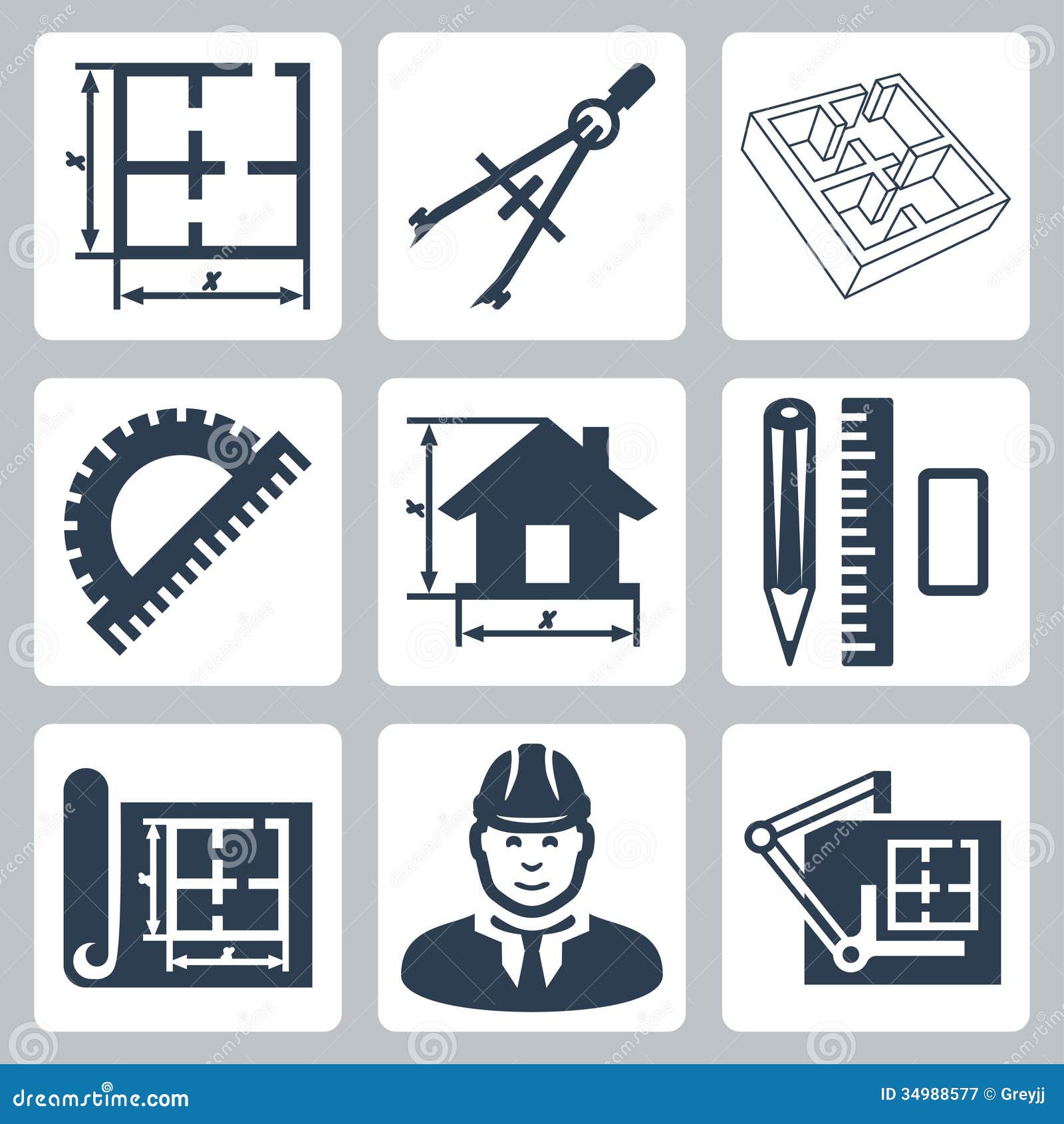 Vector Building Design Icons Set Stock Vector ...