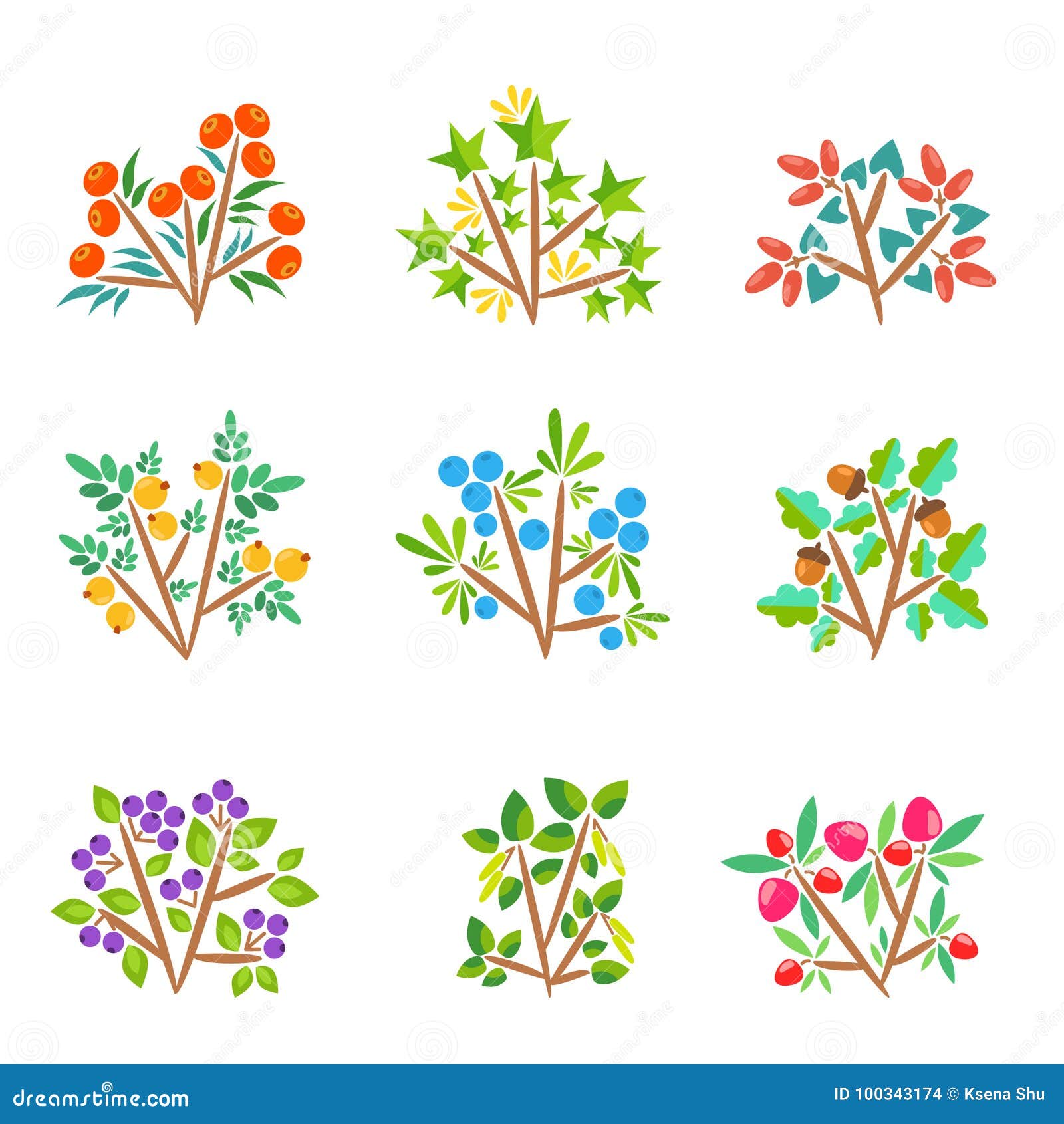 Cartoon Bushes Illustration 223992005