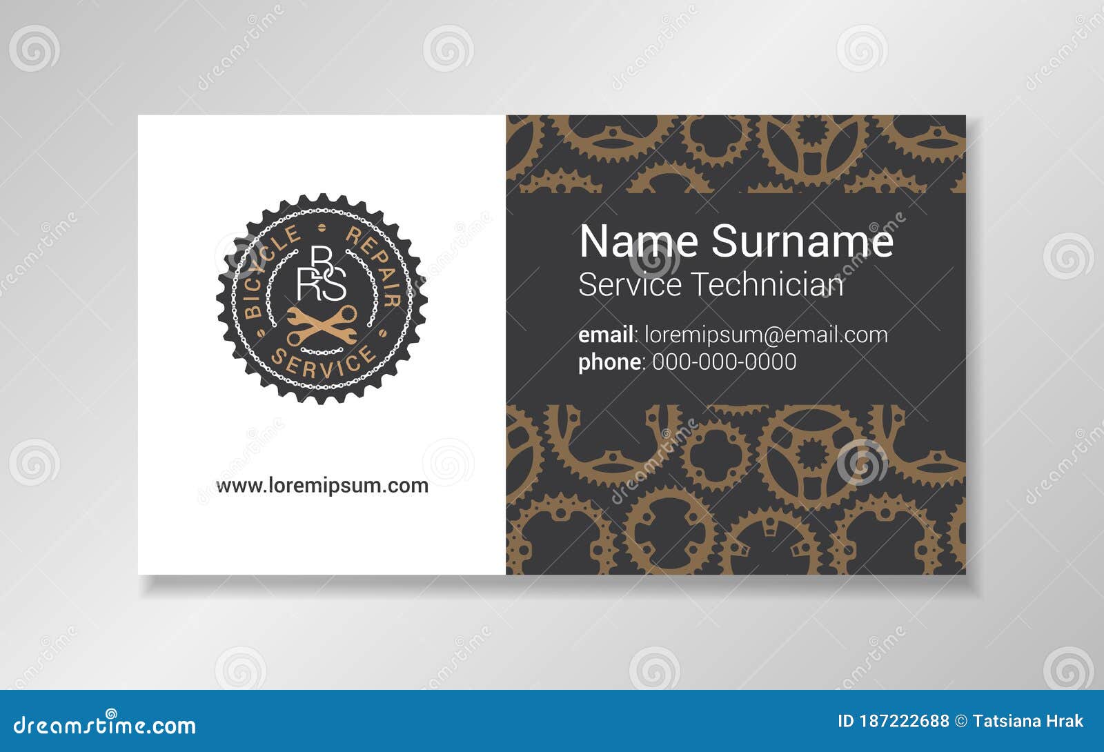 Bicycle Repair Business Card Design Template Stock Vector Illustration Of Card Concept 187222688