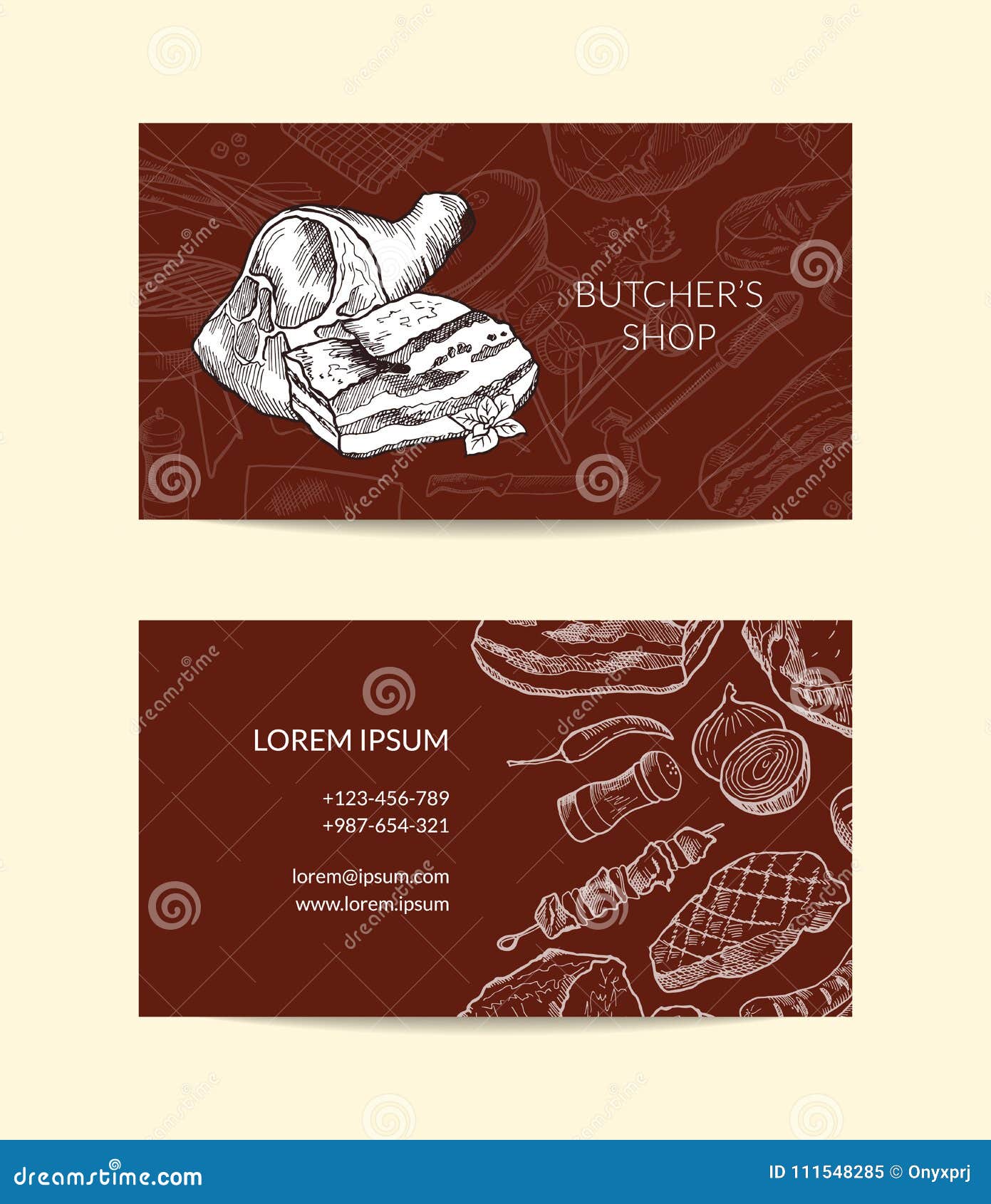  business card template for butchers shop