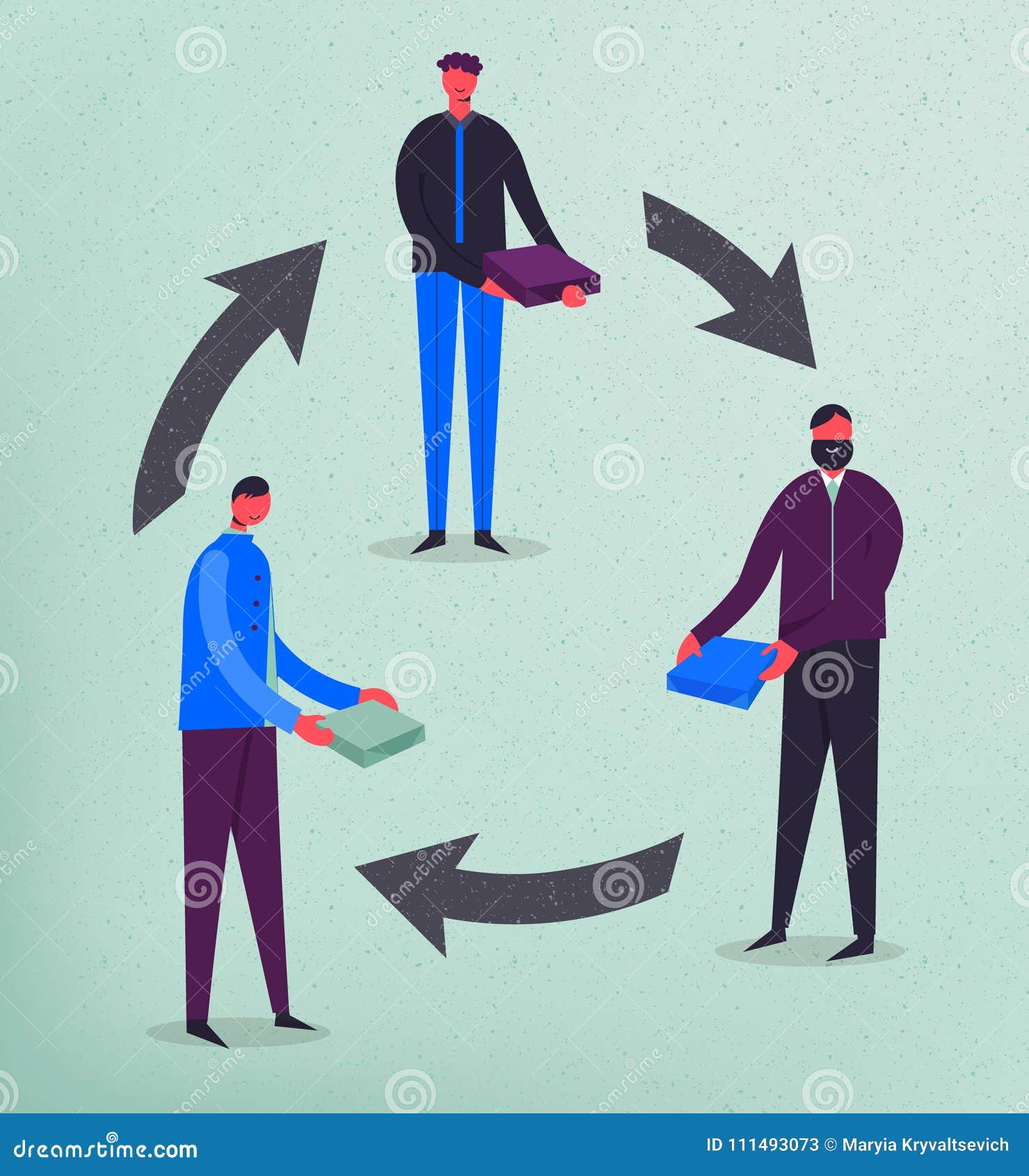 Vector Business Concept Illustration. Stylized Characters. Product