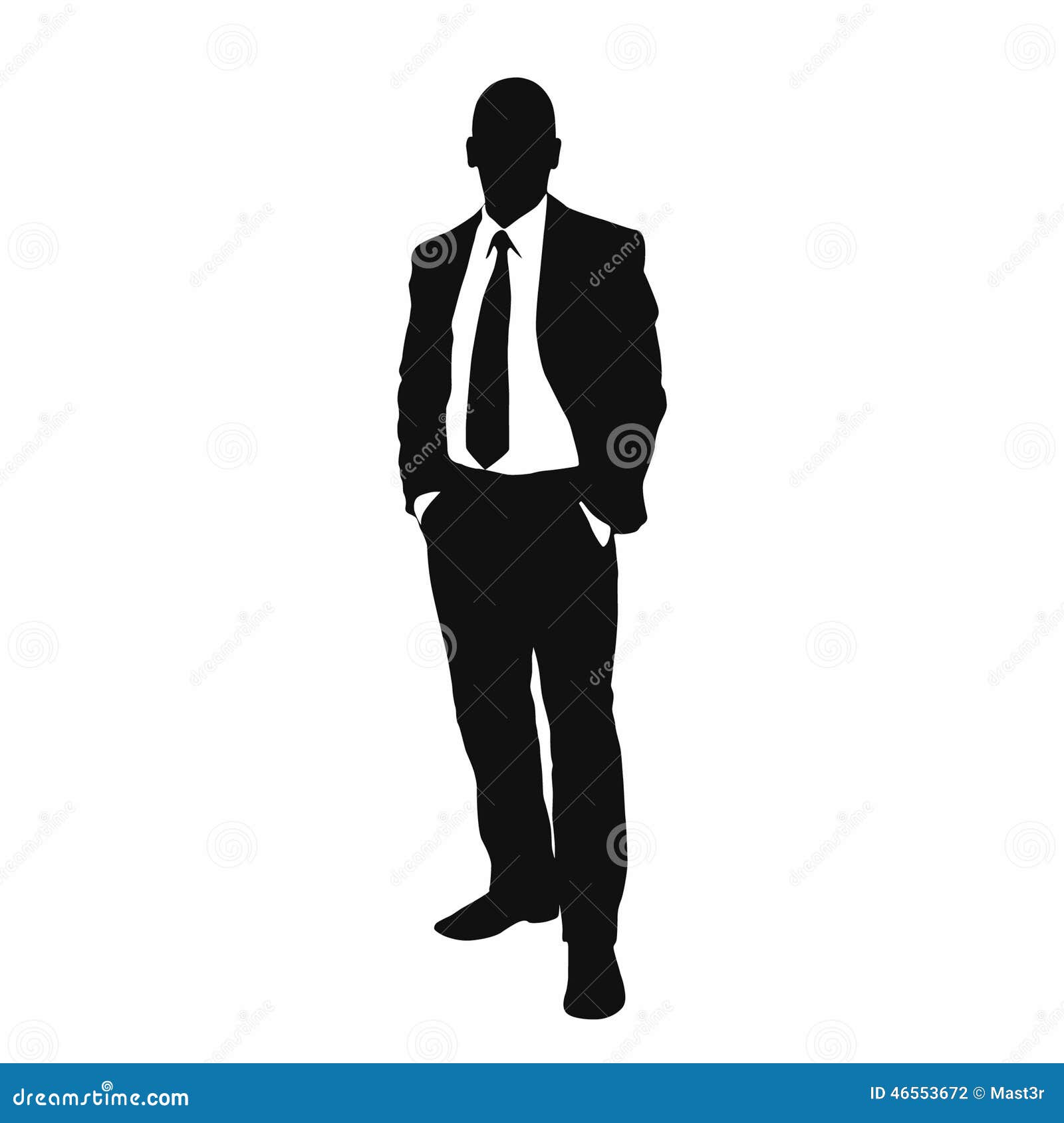 Vector Business Man Black Silhouette Stock Vector Image 46553672