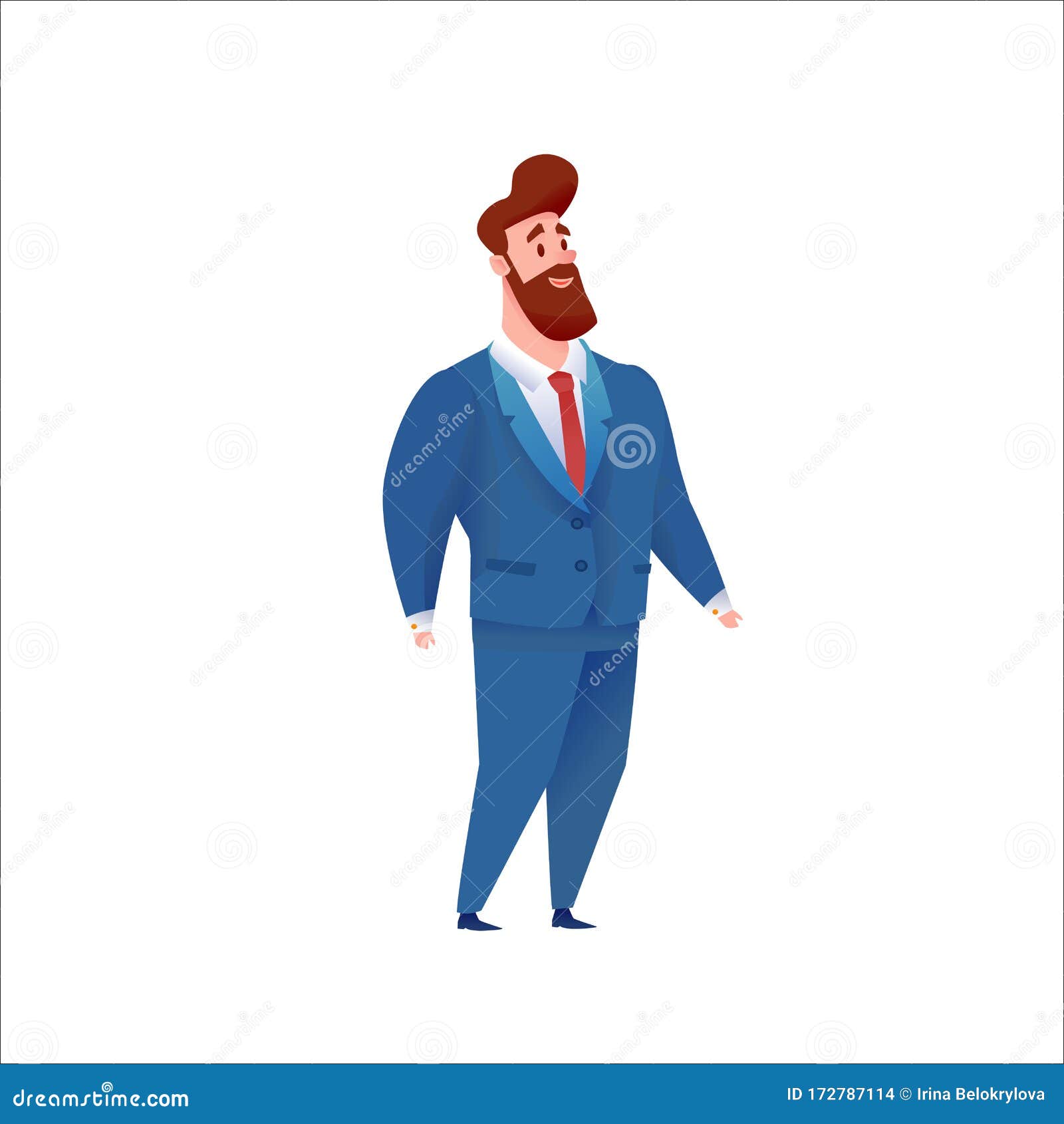 Vector Business Man in Suit Standing Smiling Stock Vector ...
