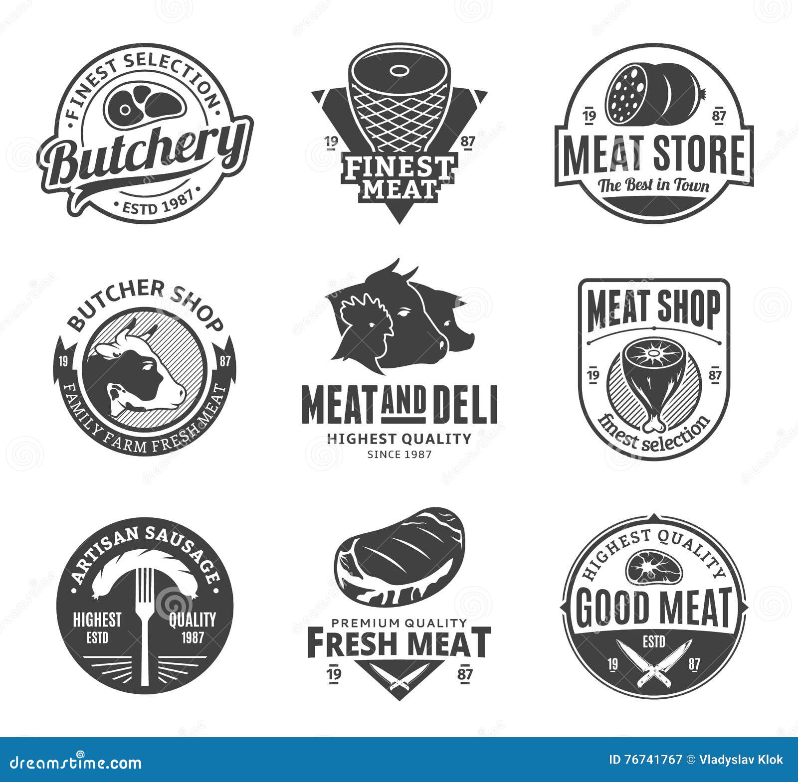  butchery and meat logo, icons and  s