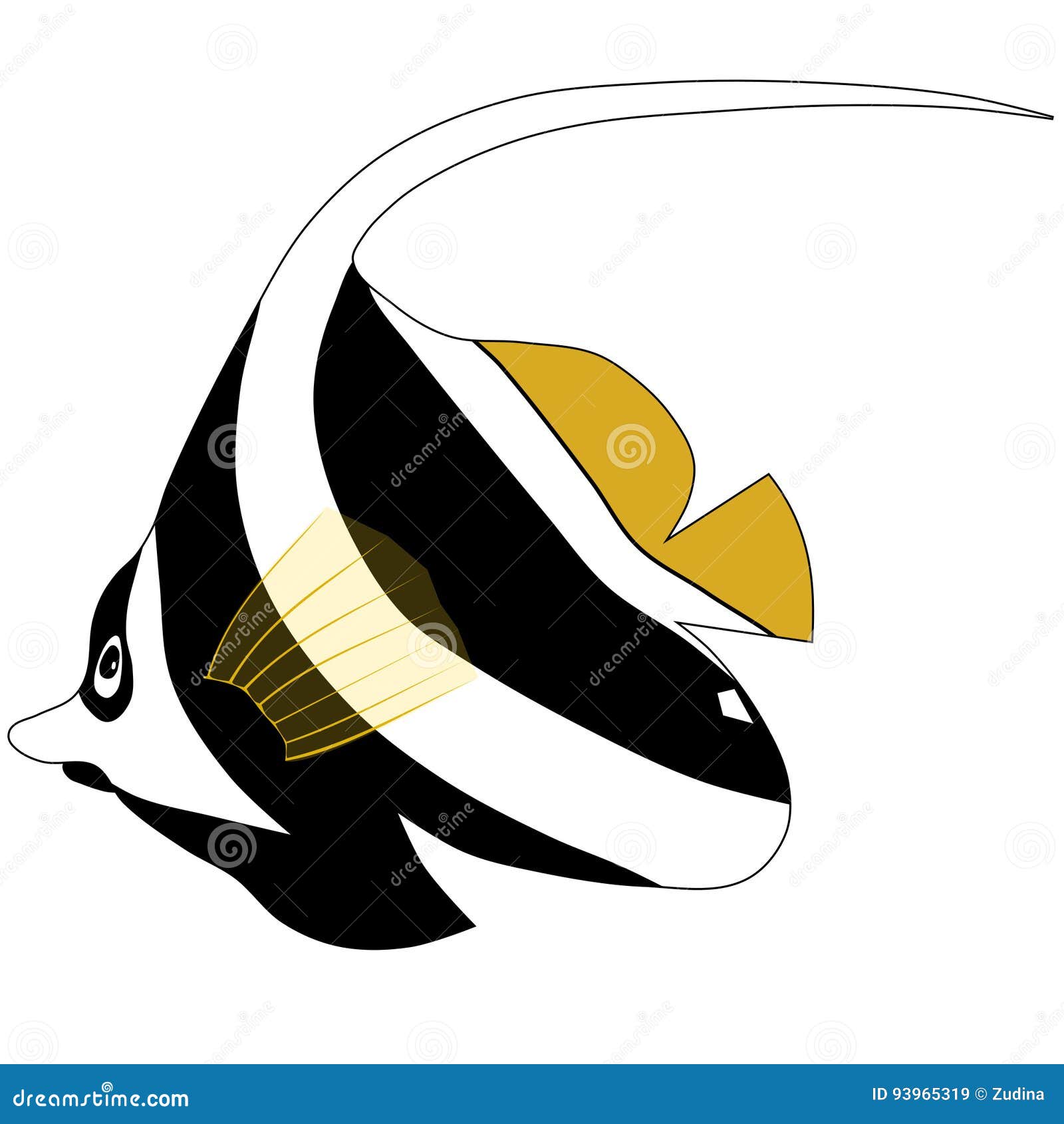 Vector Butterfly Black White Fish Stock Vector Illustration of
