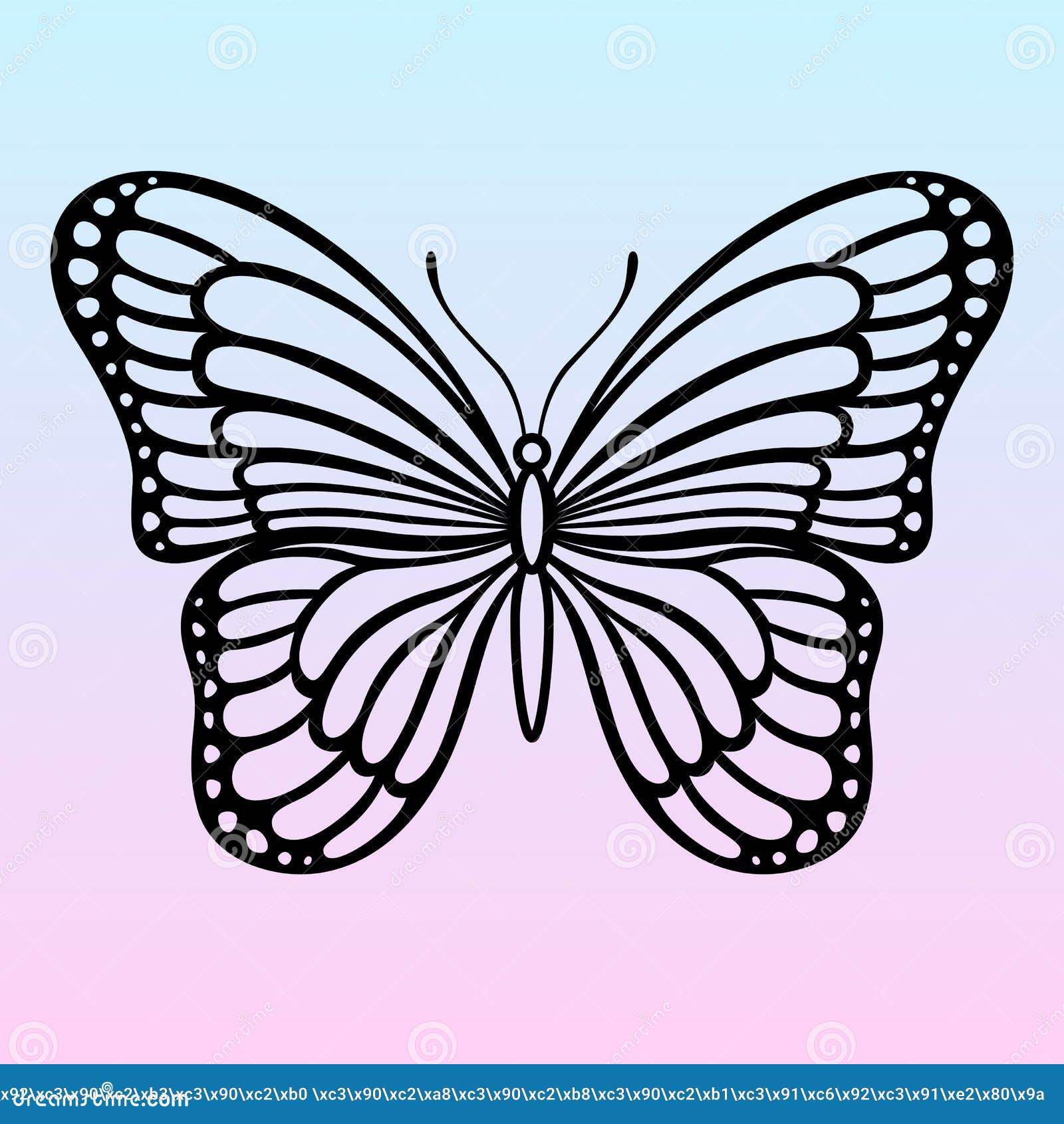 vector butterfly insect black silhouette template for laser and paper cutting stock vector illustration of flat decorative 215538835