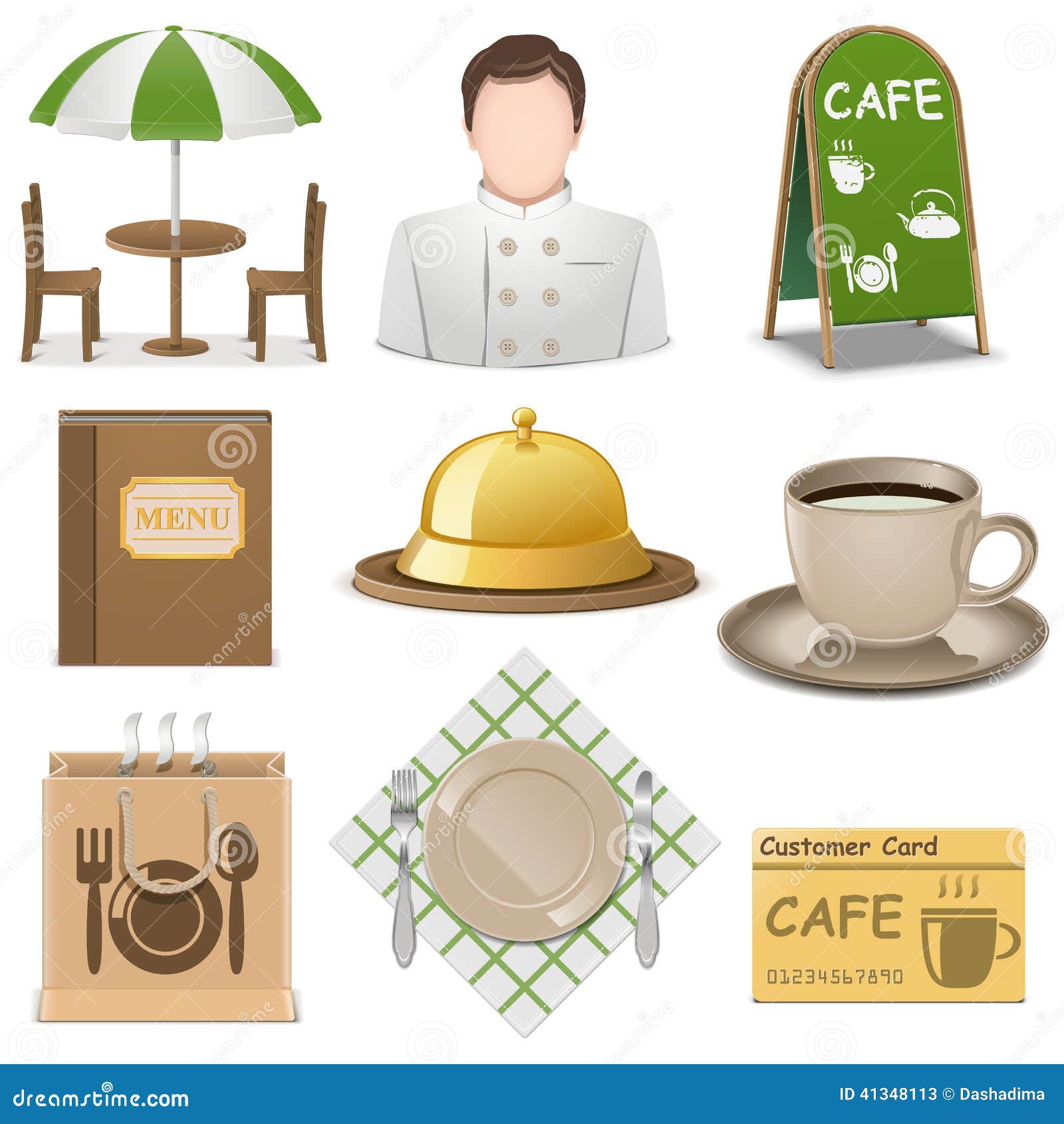 Vector Cafe Icons stock vector. Illustration of lunch - 41348113, image size:1600x1690