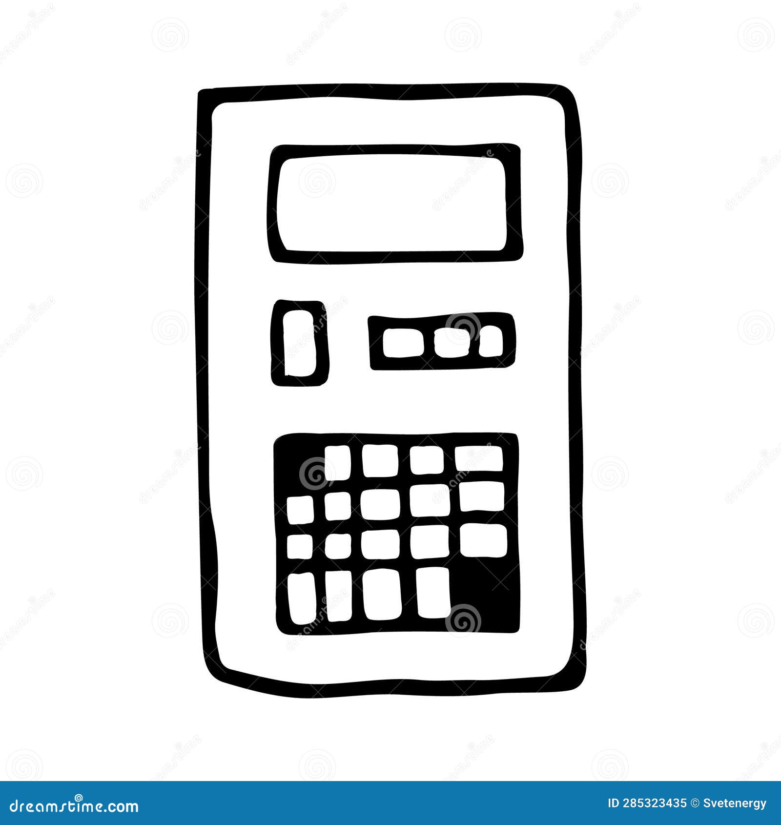 Vector Calculator Icon in Doodle Style. Stock Illustration