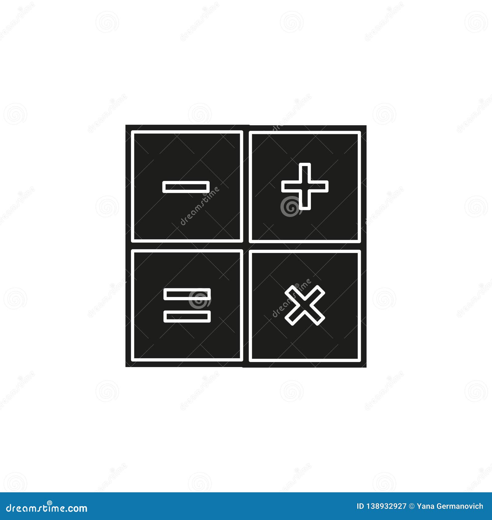 Vector Calculator Symbol Mathematics Illustration Sign Isolated Stock