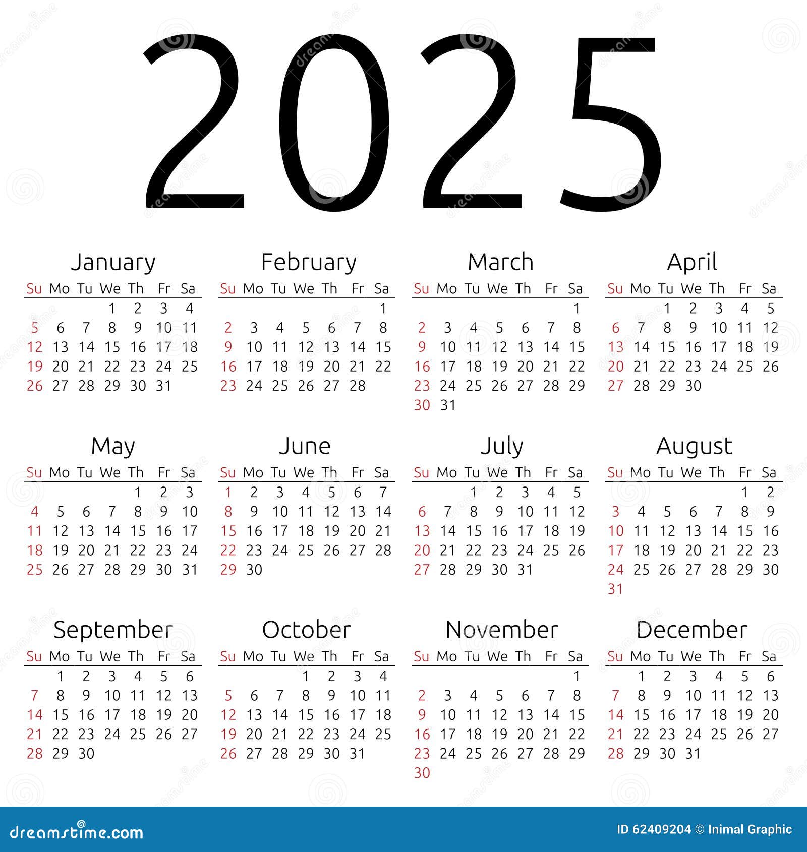 vector-calendar-2025-sunday-stock-vector-illustration-of-template-text-62409204