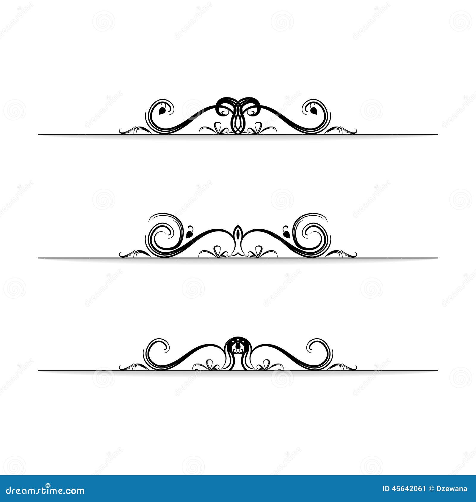 Download Vector Calligraphic Elements For Text's Borders Stock ...