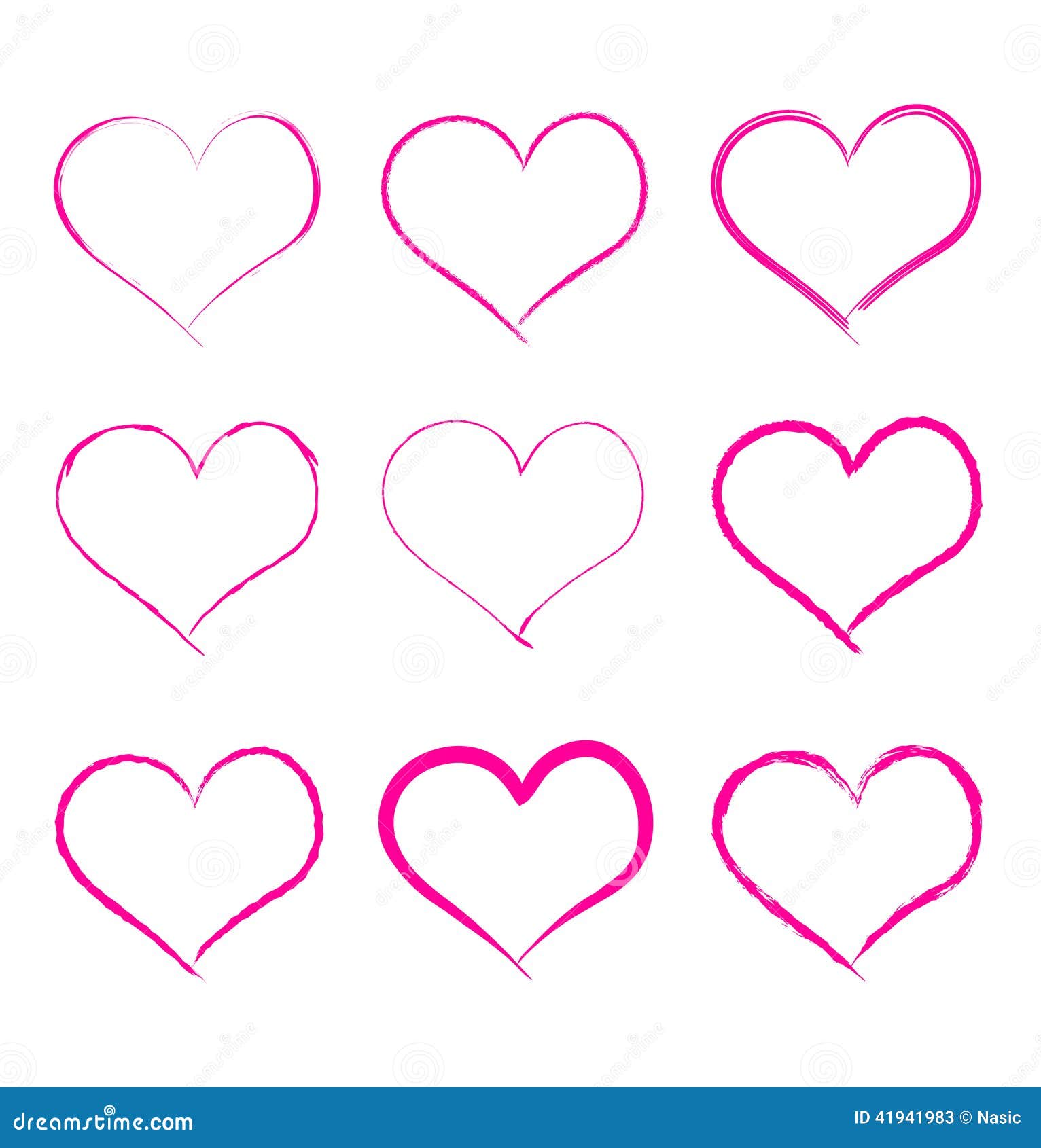 Vector Calligraphy Brush Hearts Stock Vector Illustration of pink, propose 41941983