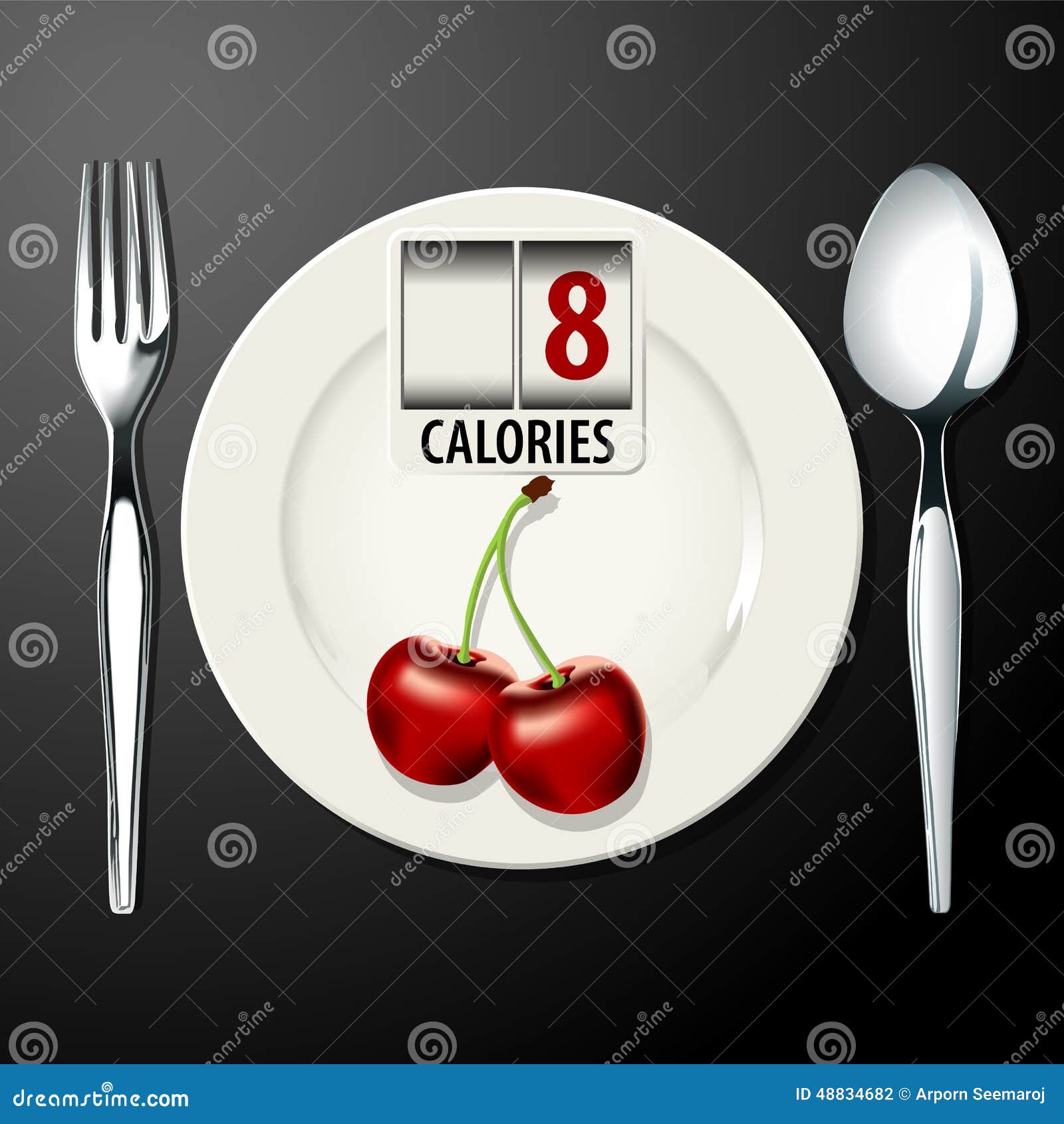 Vector of Calories in Cherry Stock Vector Illustration of basic