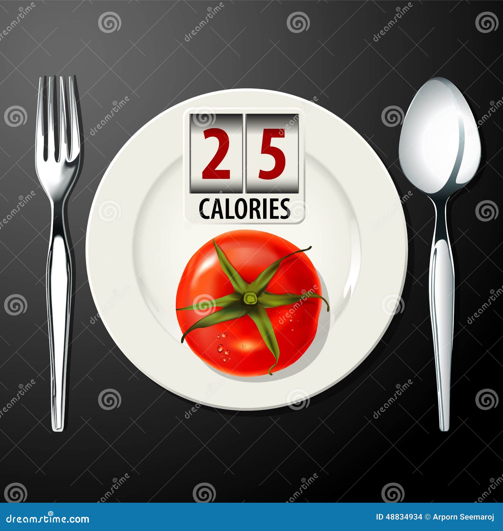 Vector of Calories in Tomato Stock Vector Illustration of data