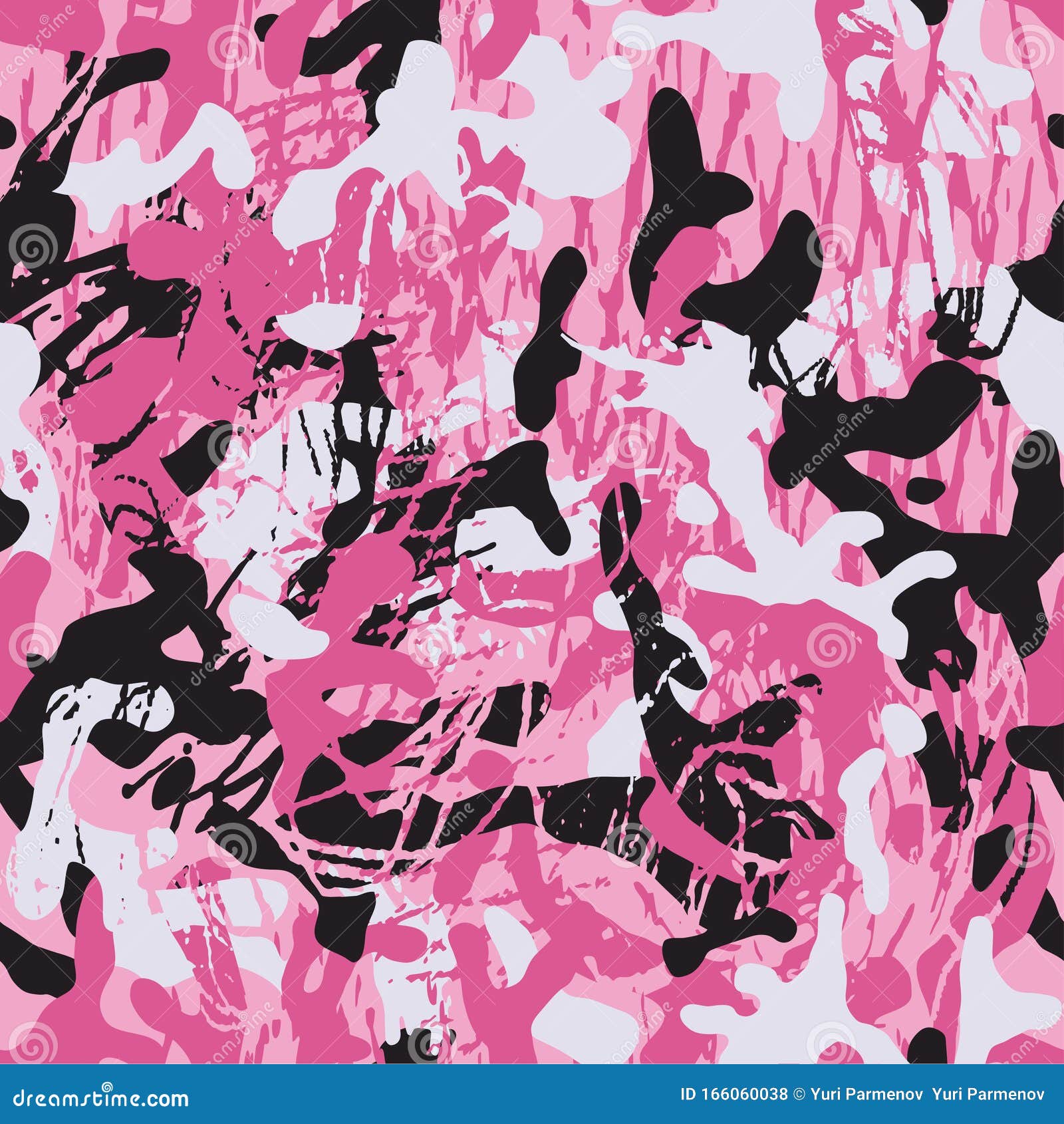 Grunge Pink Camouflage, Modern Fashion Design. Camo Pattern