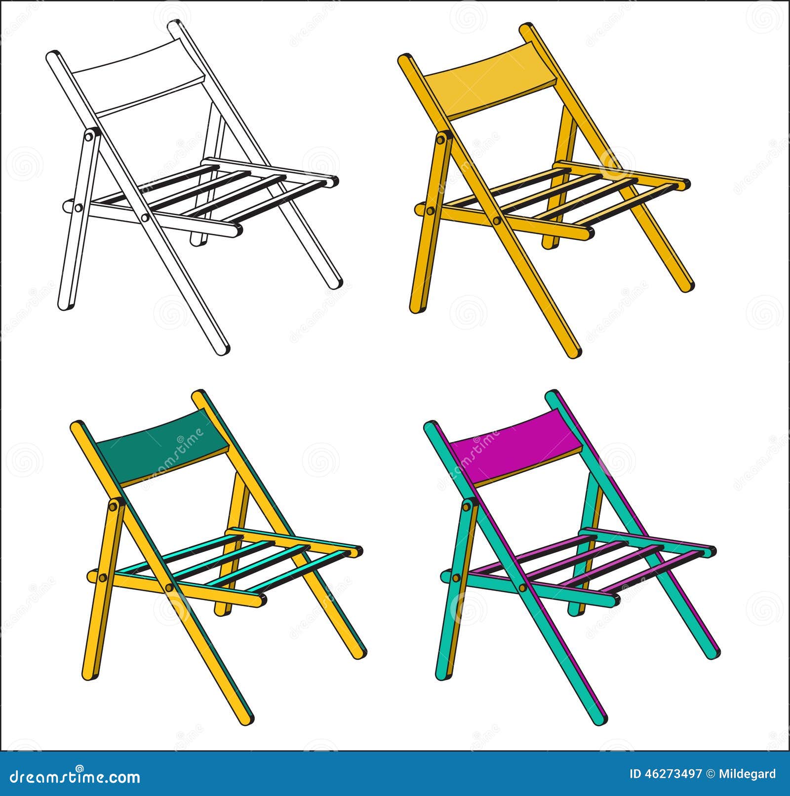 Download Vector camp chair stock vector. Illustration of violet ...
