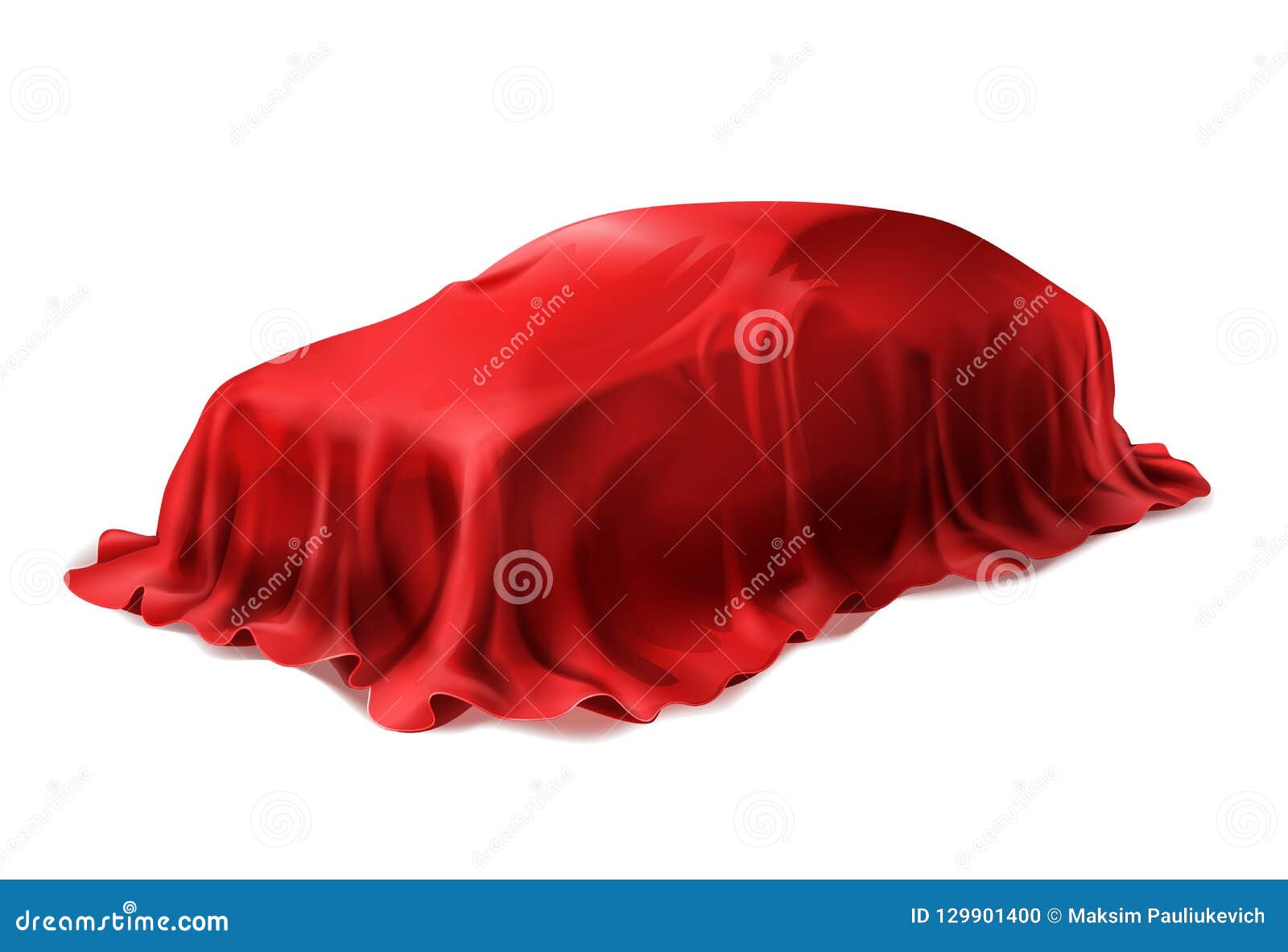  car covered with red silk cloth