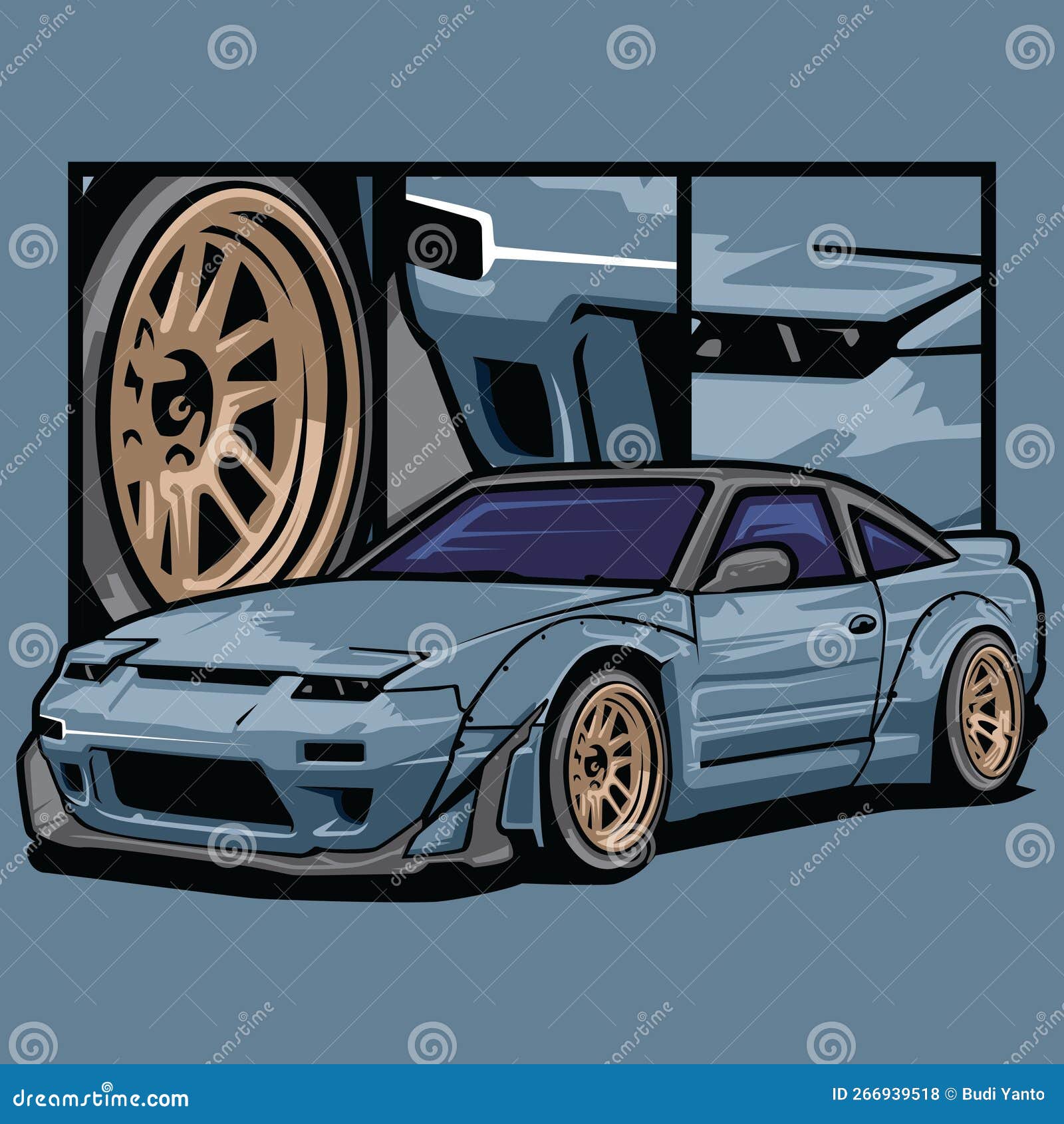 Vector Car Drift with Detailing Stock Vector Illustration of