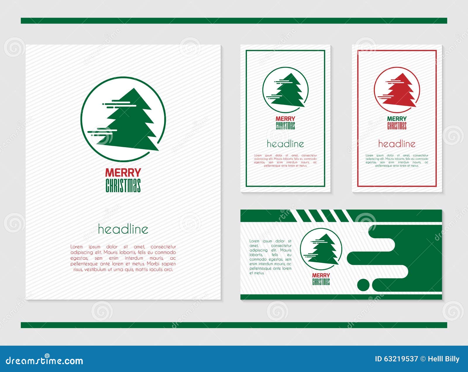Vector card template with Christmas tree