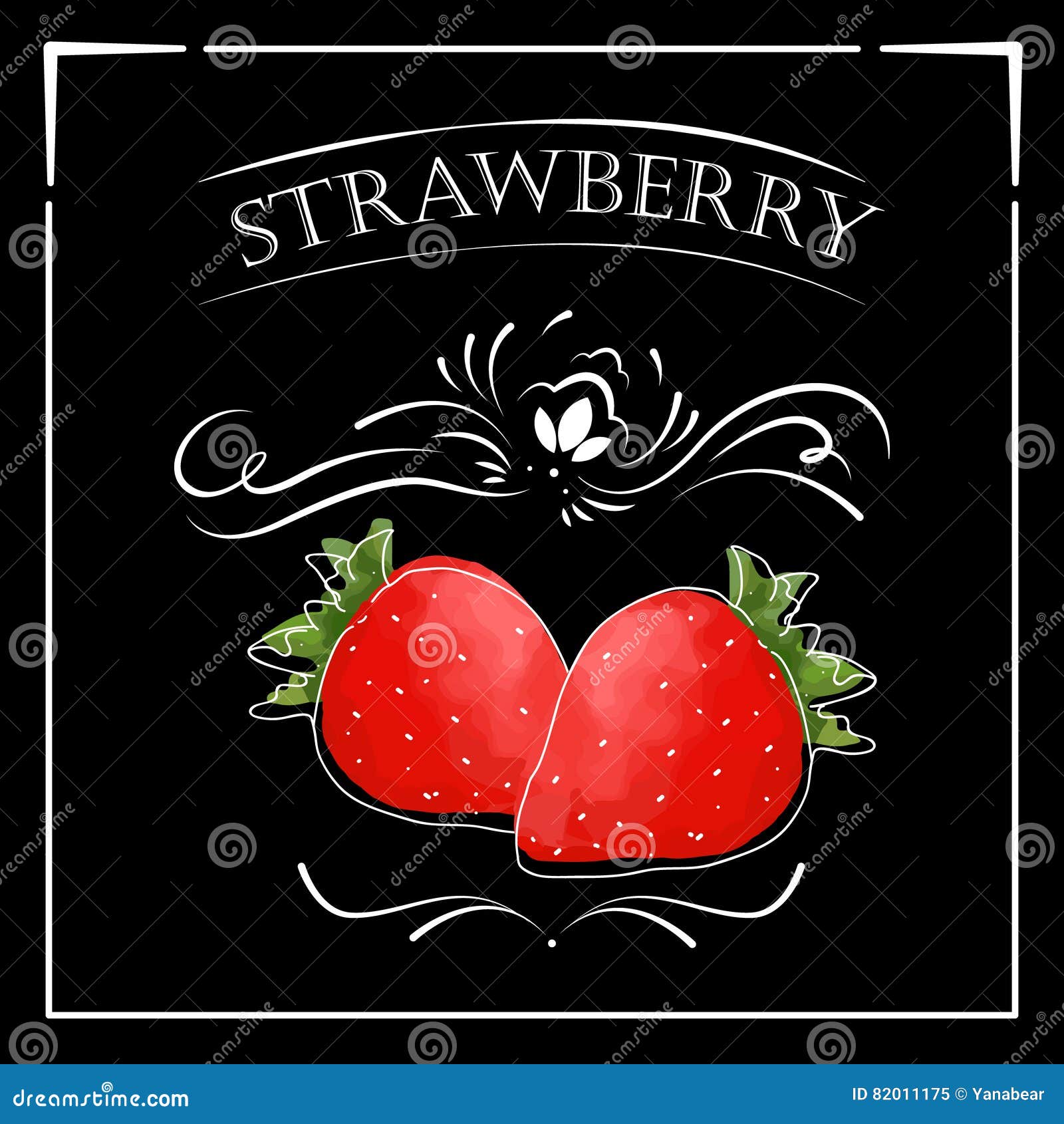 Vector Card in Vintage Style. Stylized Drawing with Chalk on a